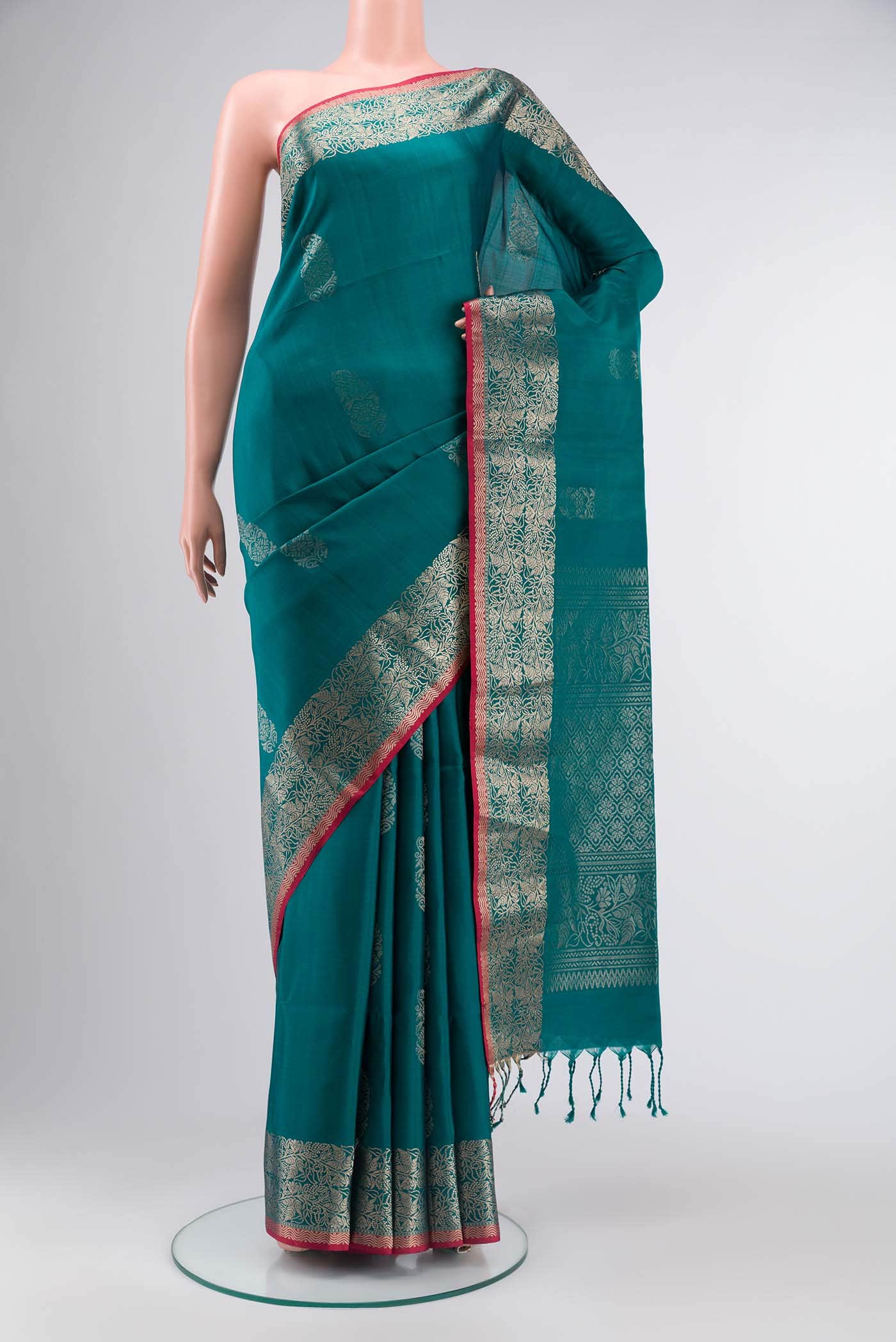 Teal Soft Silk Saree