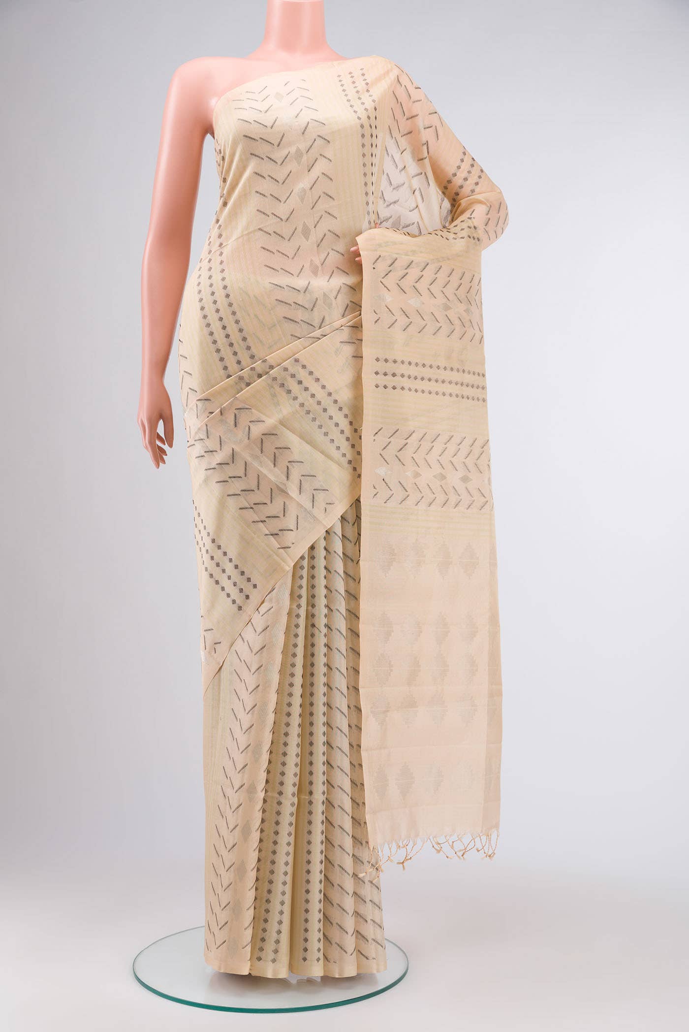 Beige Soft Silk Saree