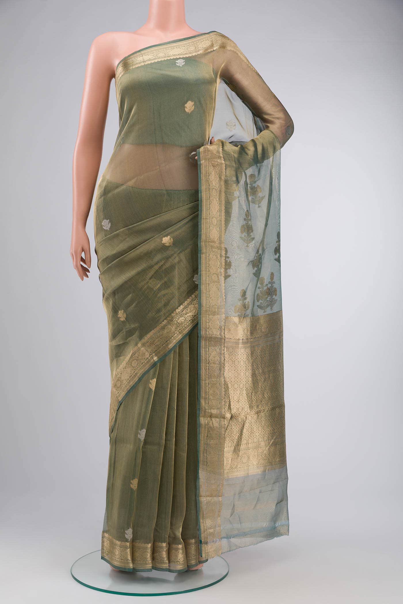 Green Organza Silk Saree