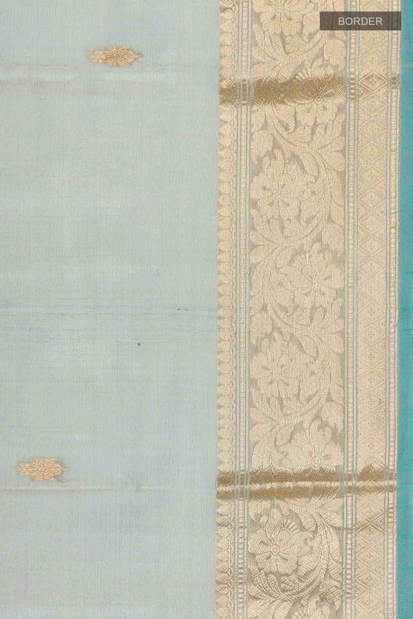 Blue Organza Silk Saree
