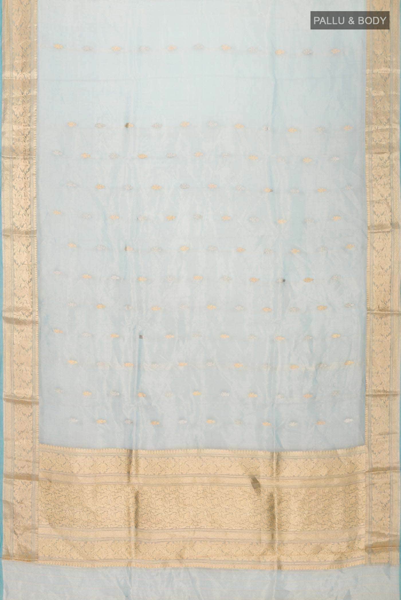 Blue Organza Silk Saree