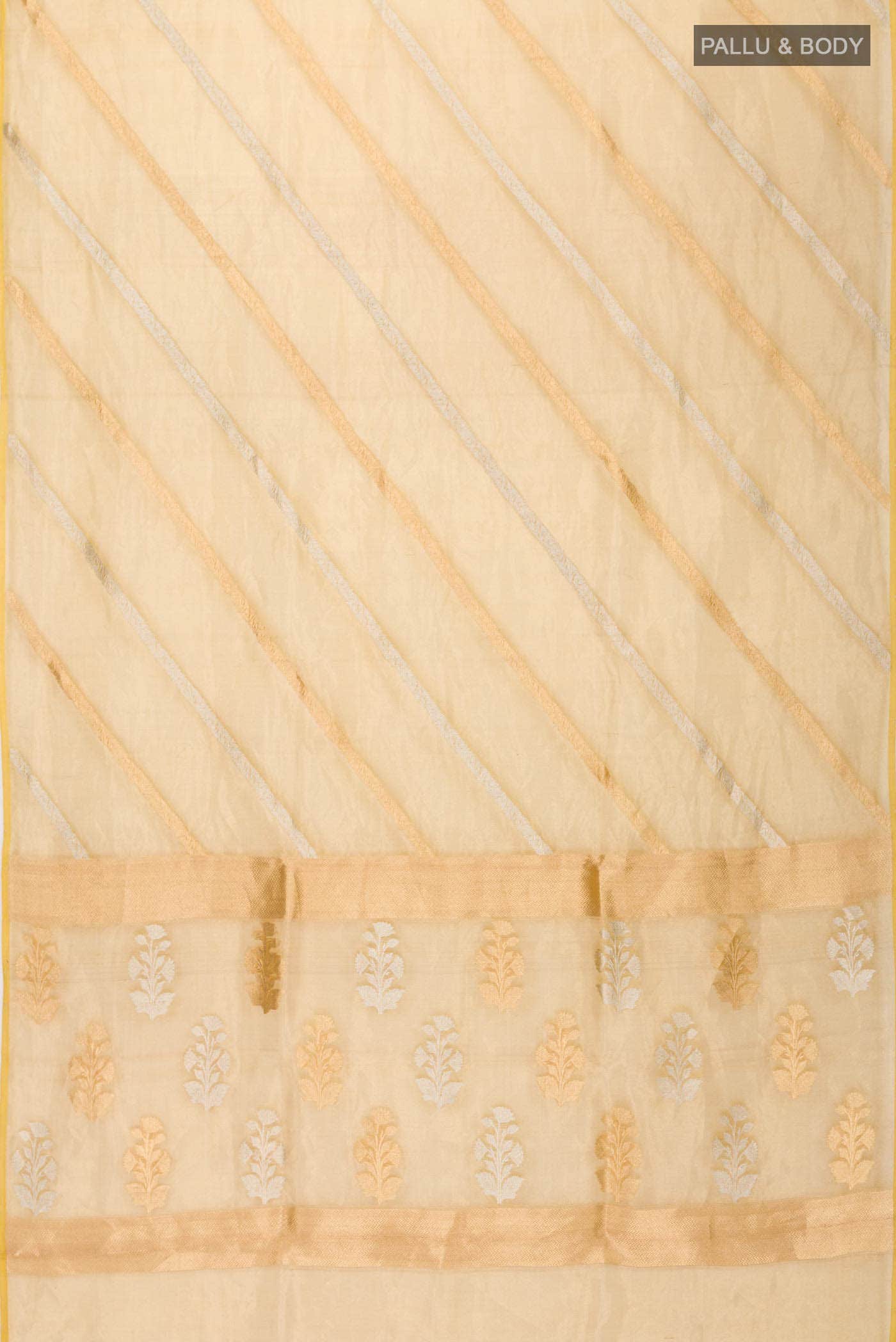 Yellow Organza Silk Saree