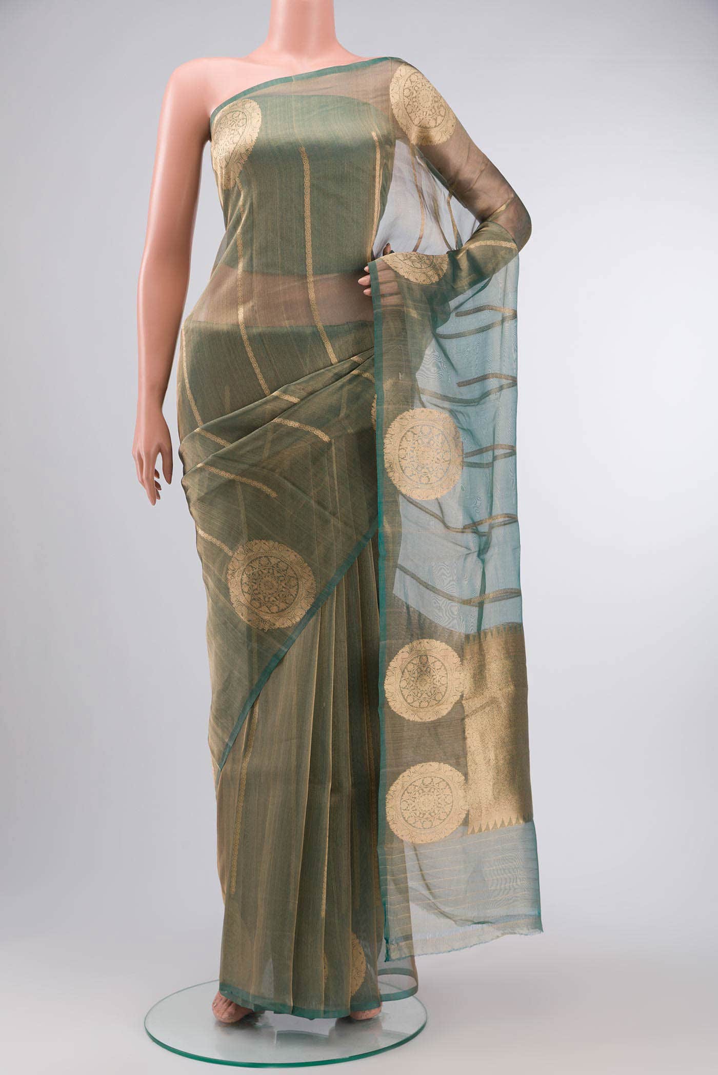 Green Organza Silk Saree