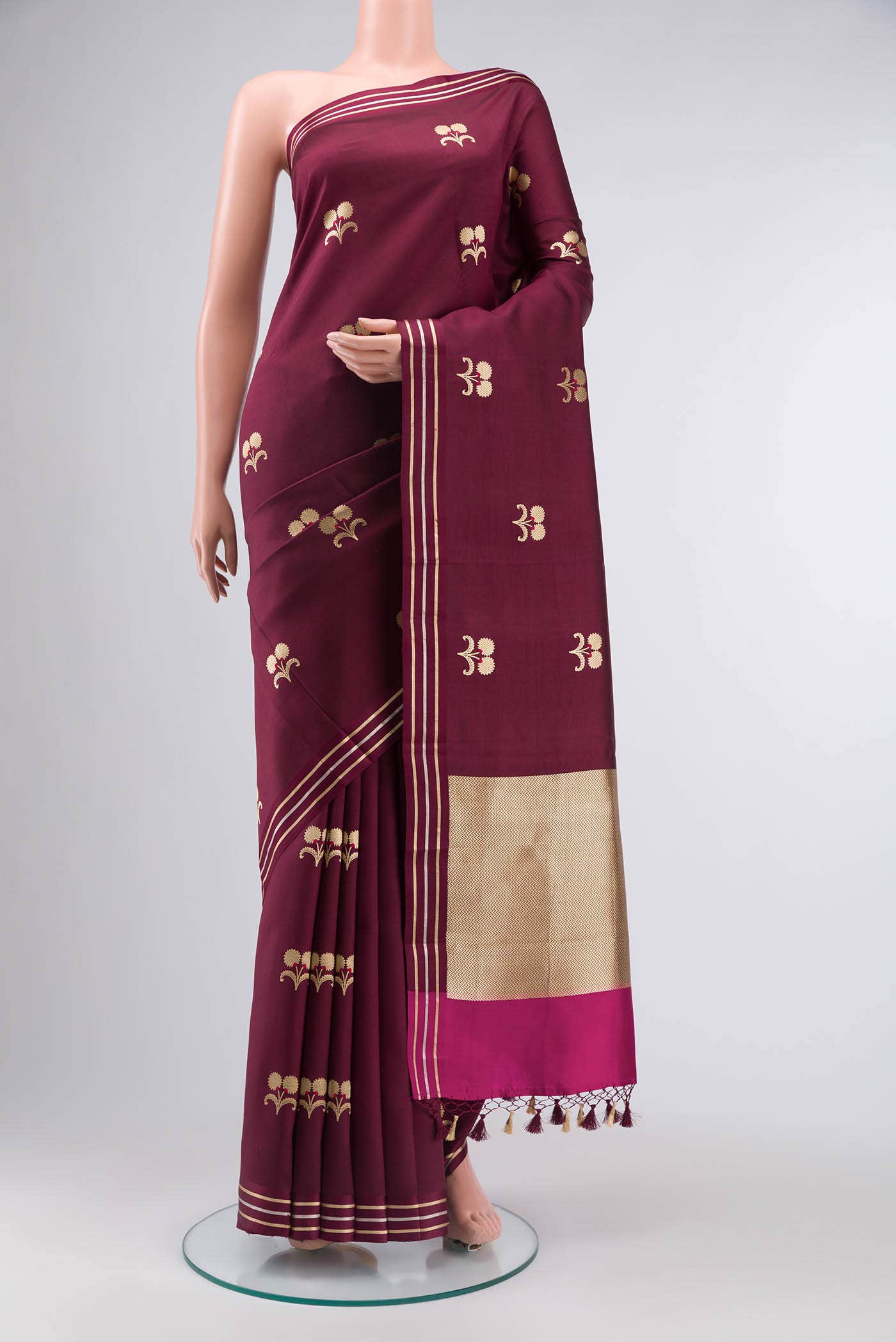 Brown Banarasi Katan Silk Saree
