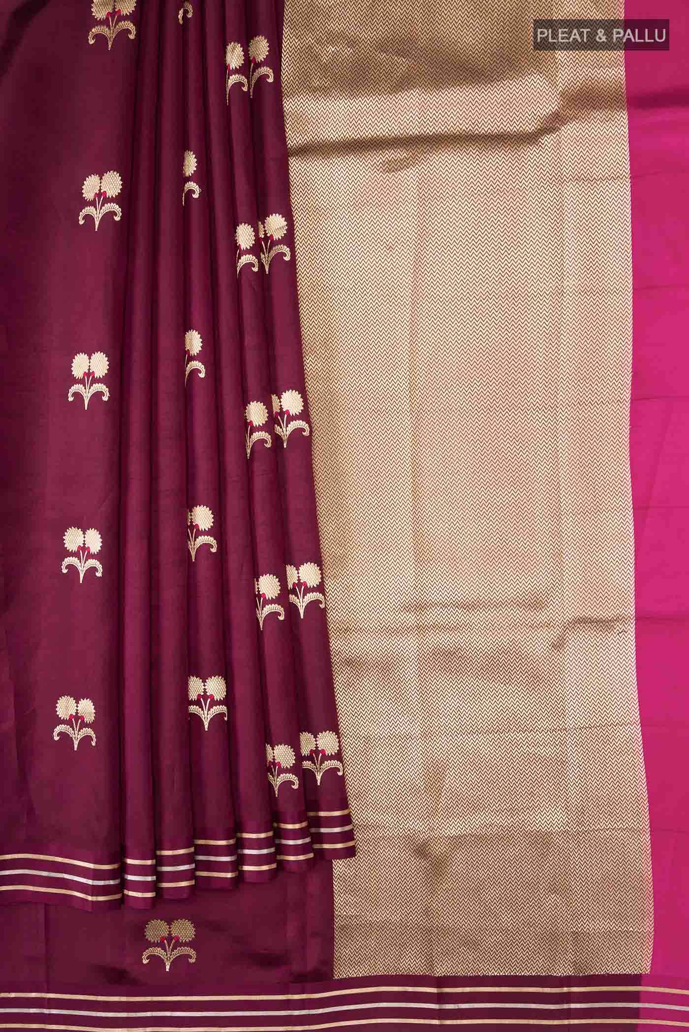 Brown Banarasi Katan Silk Saree
