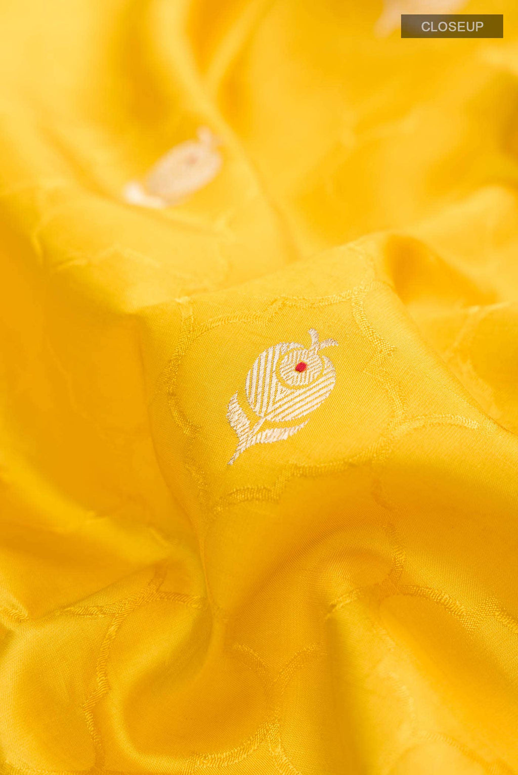 Yellow Banarasi Katan Silk Saree