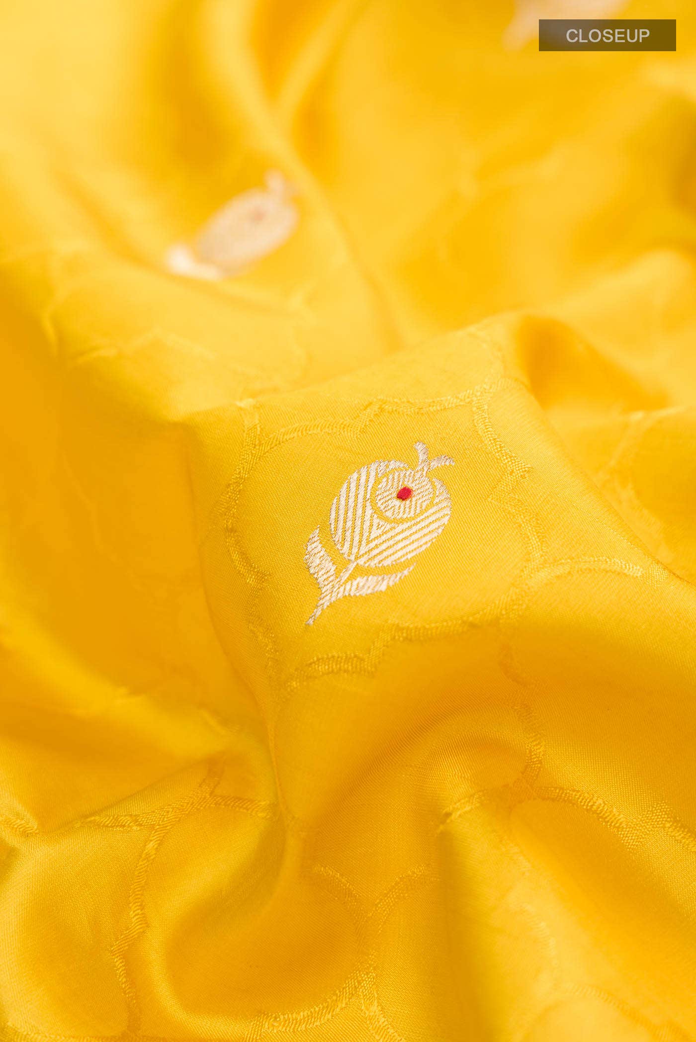 Yellow Banarasi Katan Silk Saree