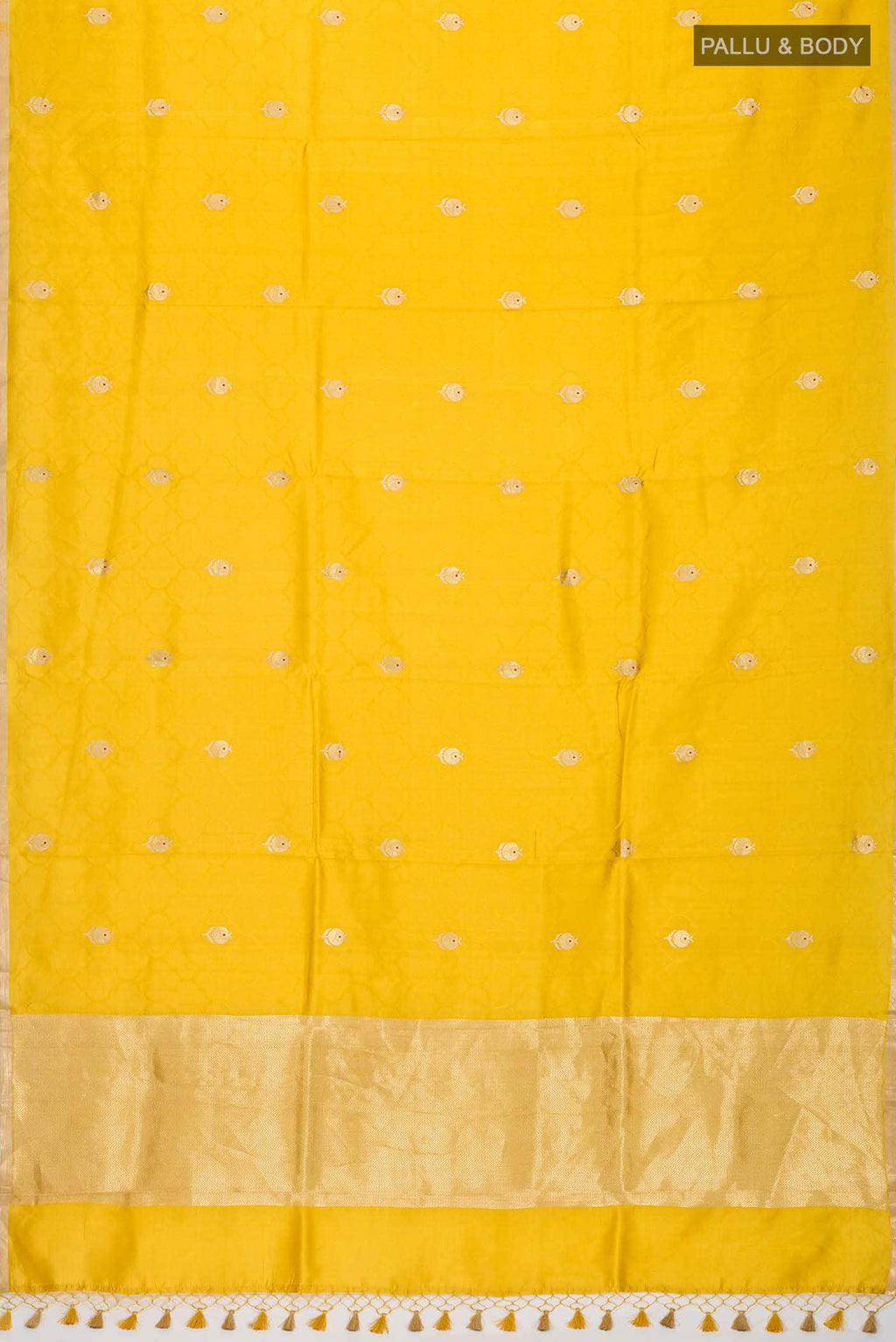 Yellow Banarasi Katan Silk Saree