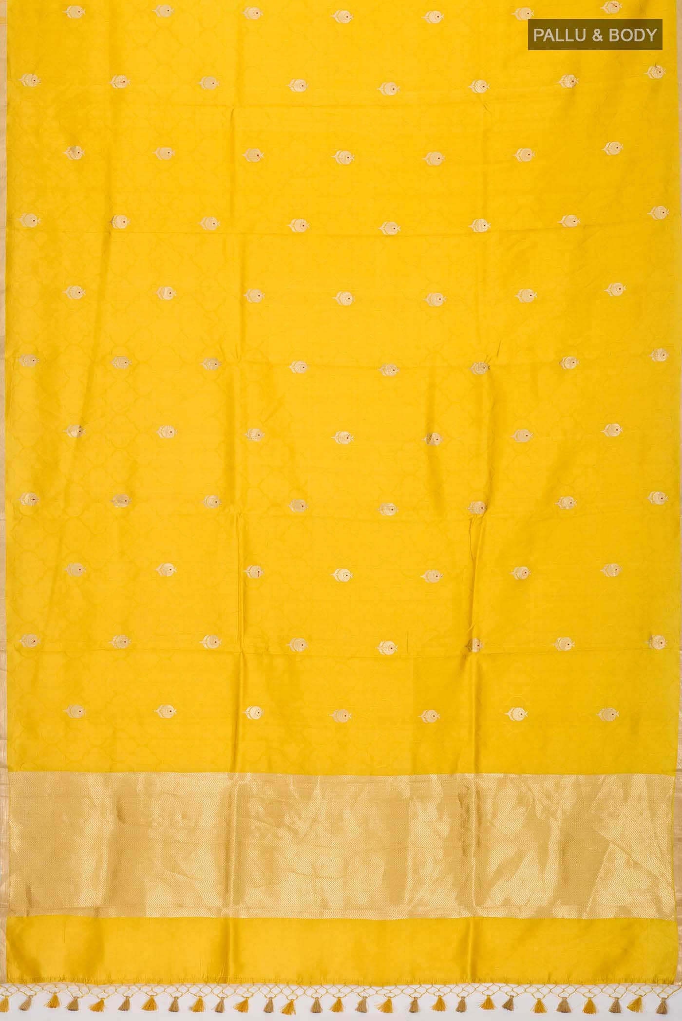 Yellow Banarasi Katan Silk Saree