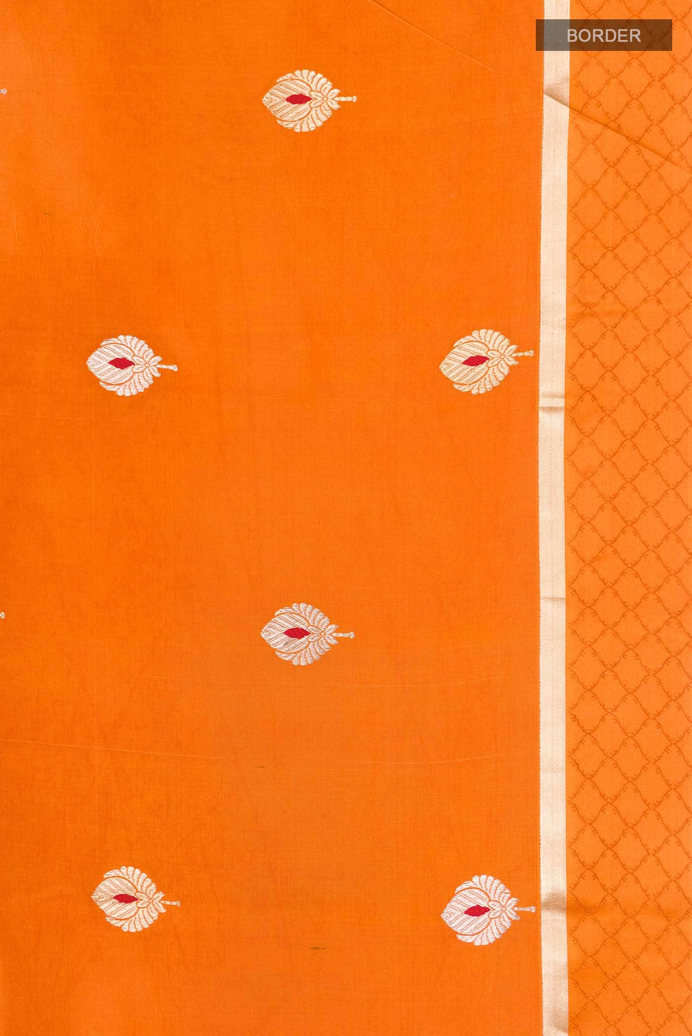 Orange Banarasi Katan Silk Saree