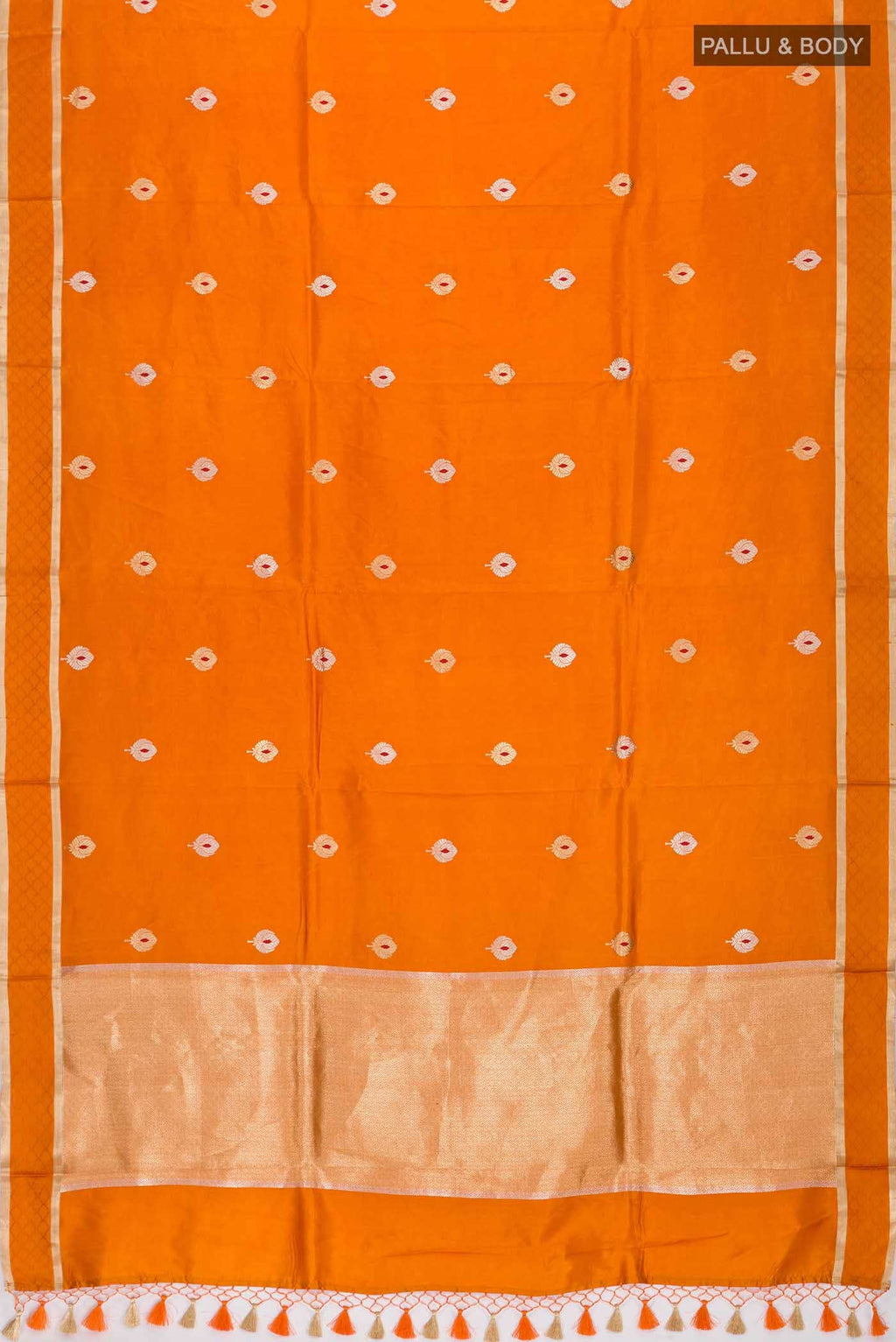 Orange Banarasi Katan Silk Saree