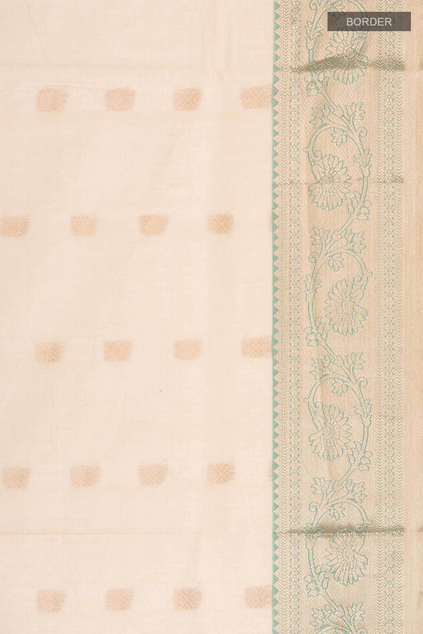 Beige Silk Cotton Saree