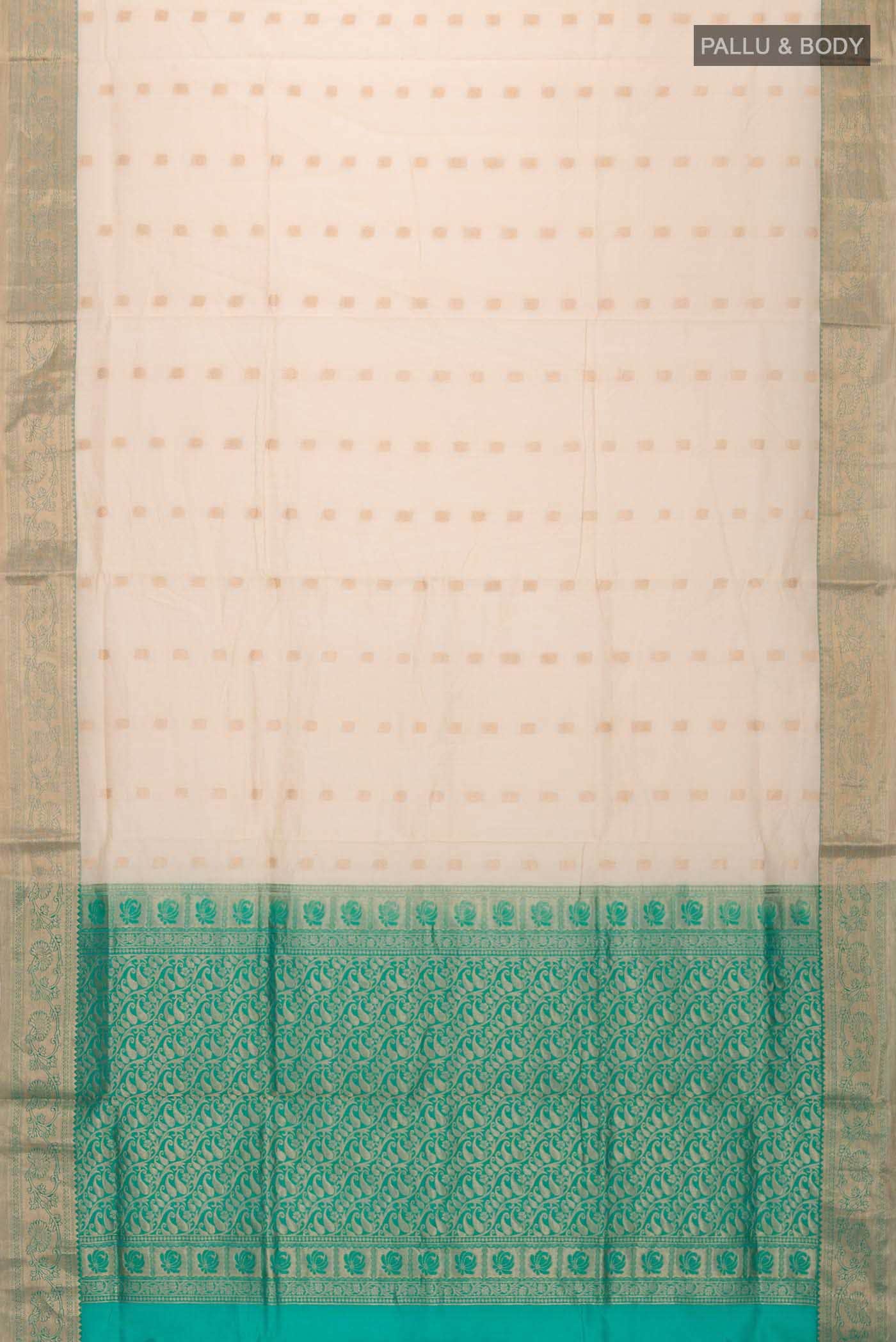 Beige Silk Cotton Saree