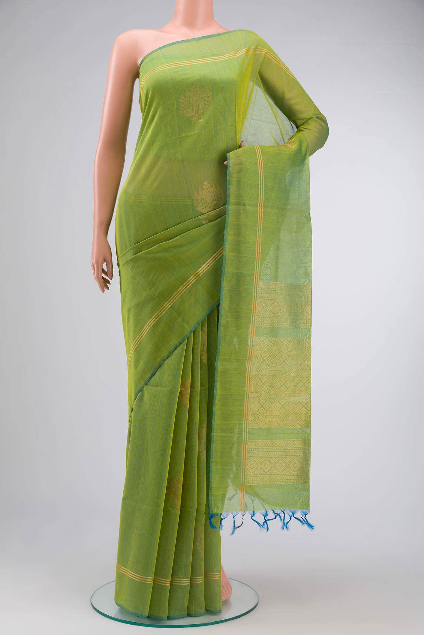 Green Silk Cotton Saree