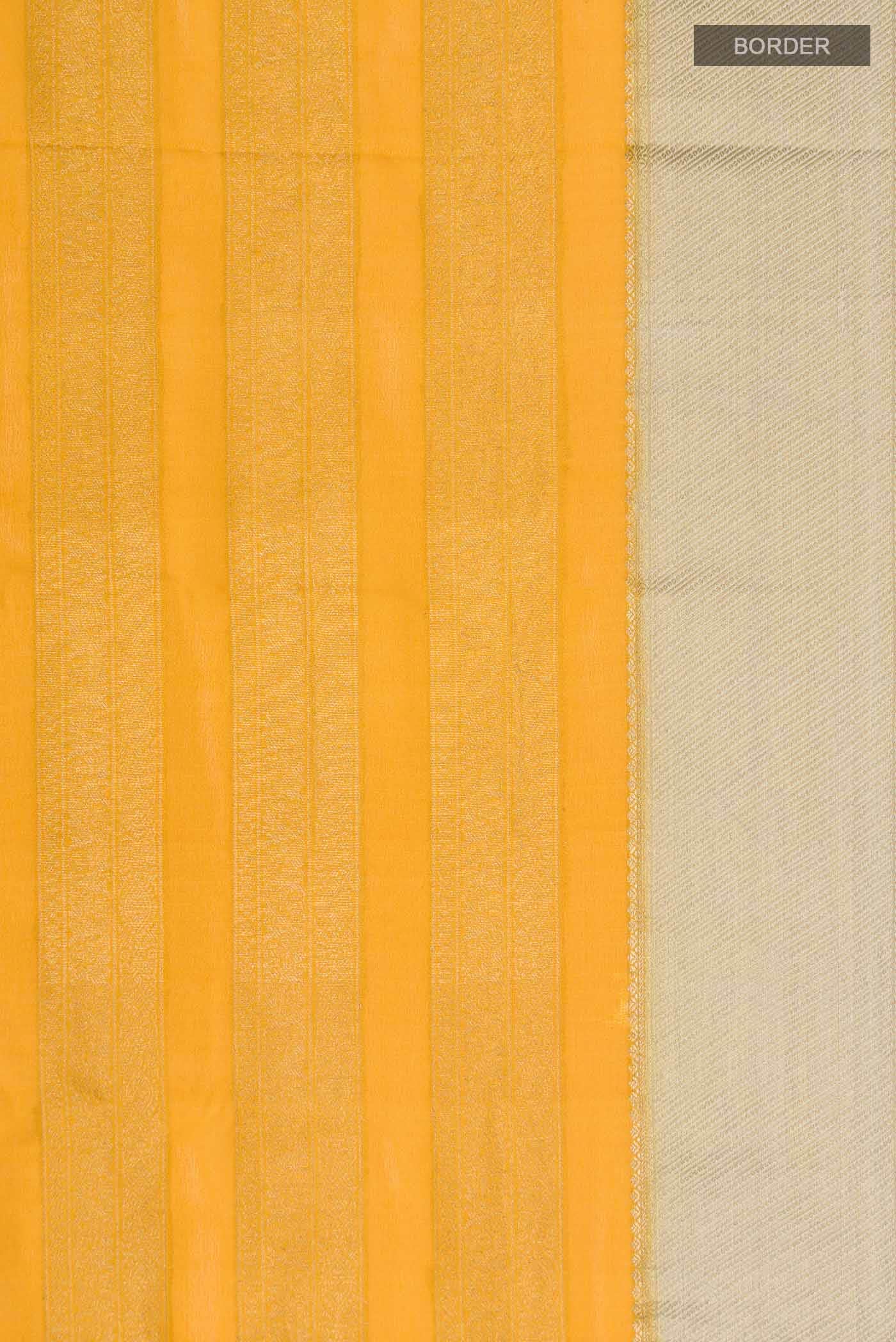 Yellow Mysore Crepe Saree