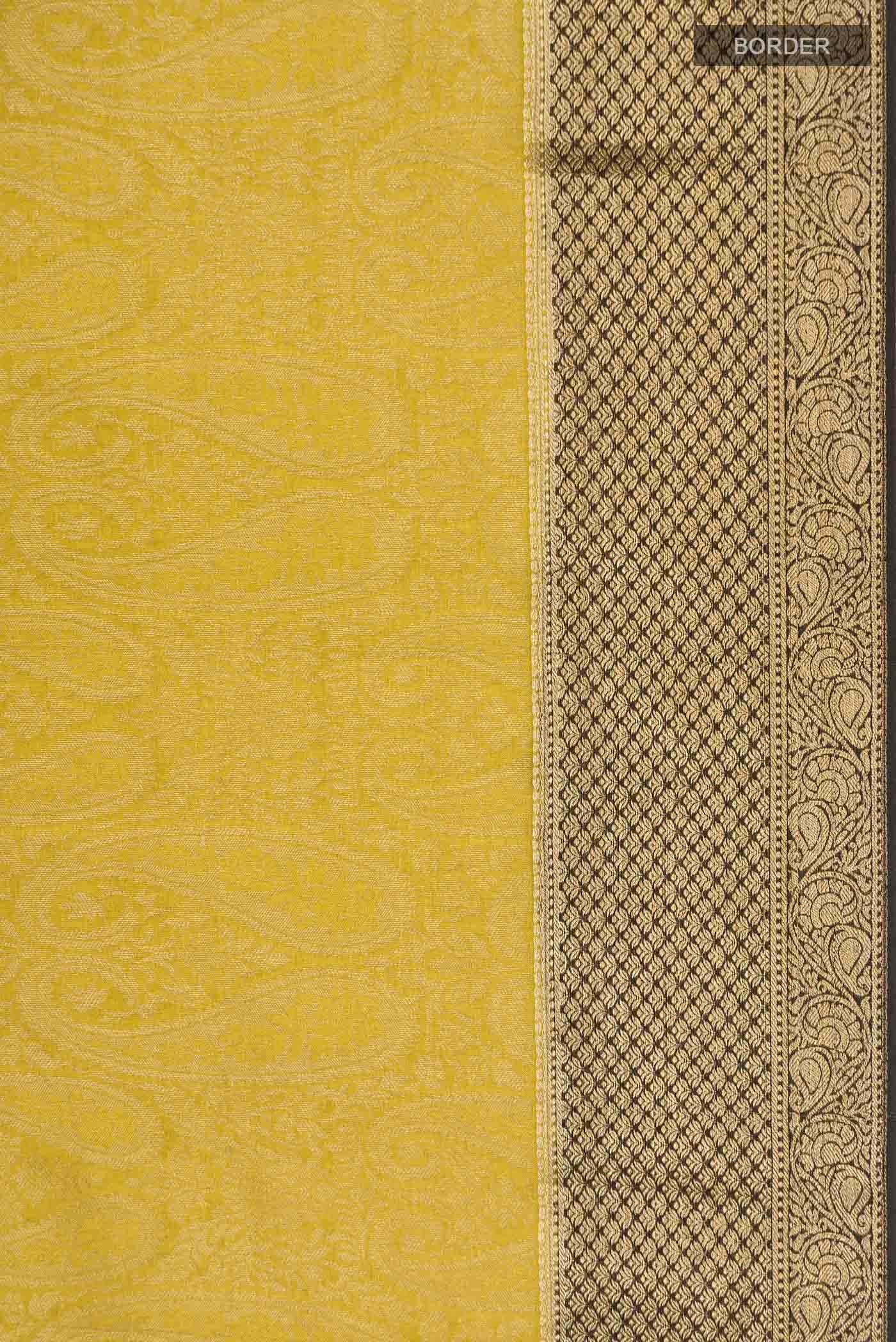 Yellow Crepe Saree