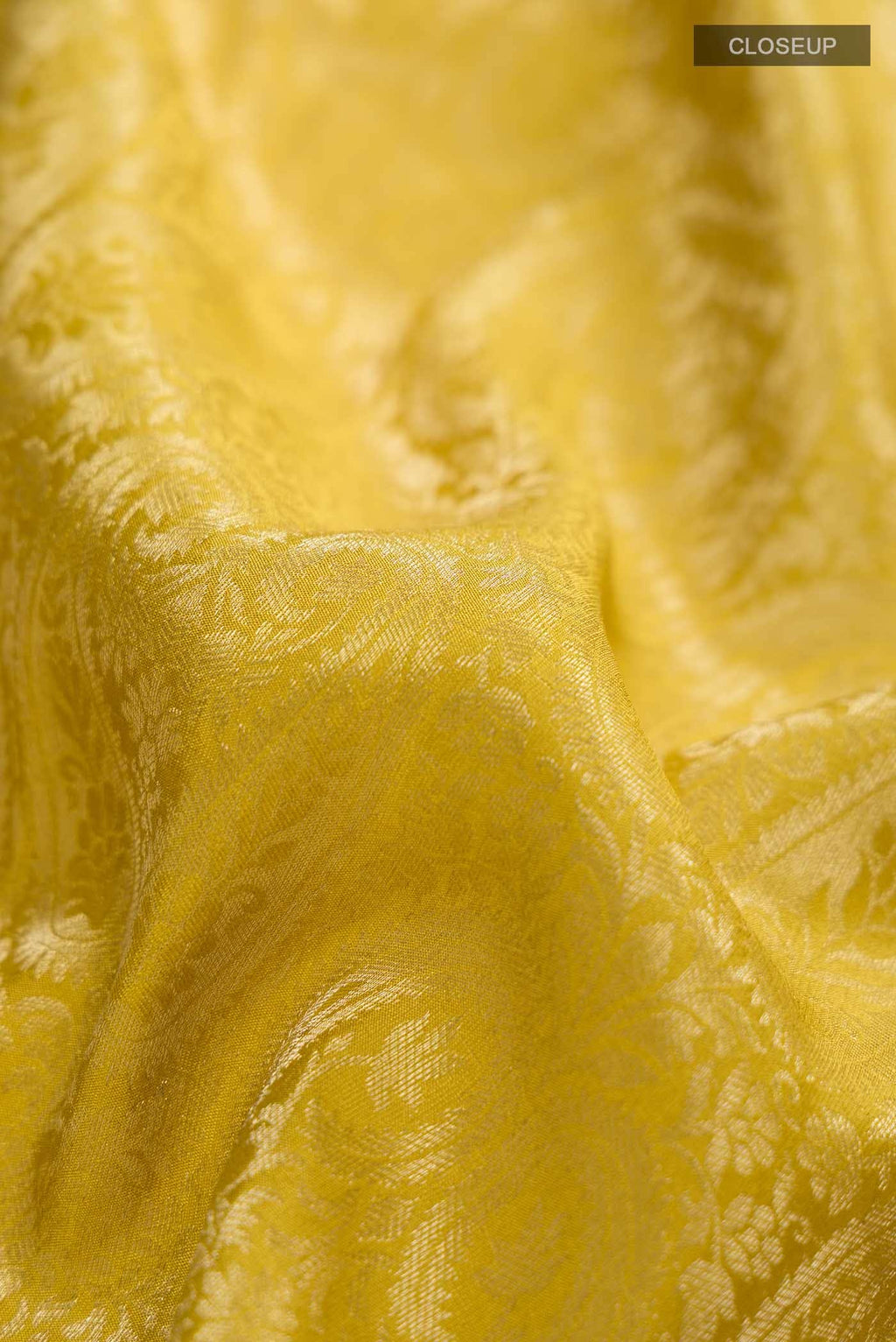Yellow Crepe Saree