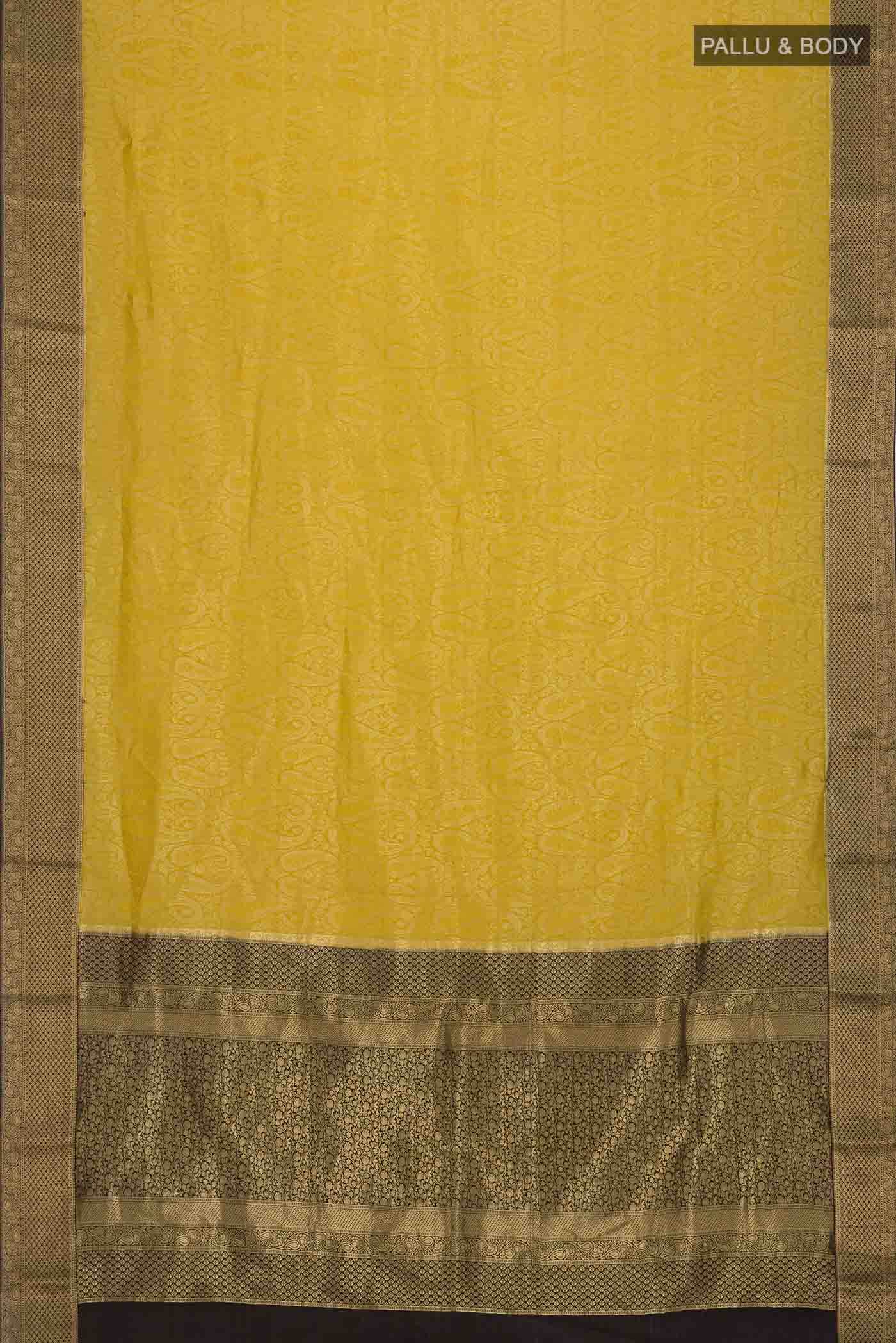Yellow Crepe Saree