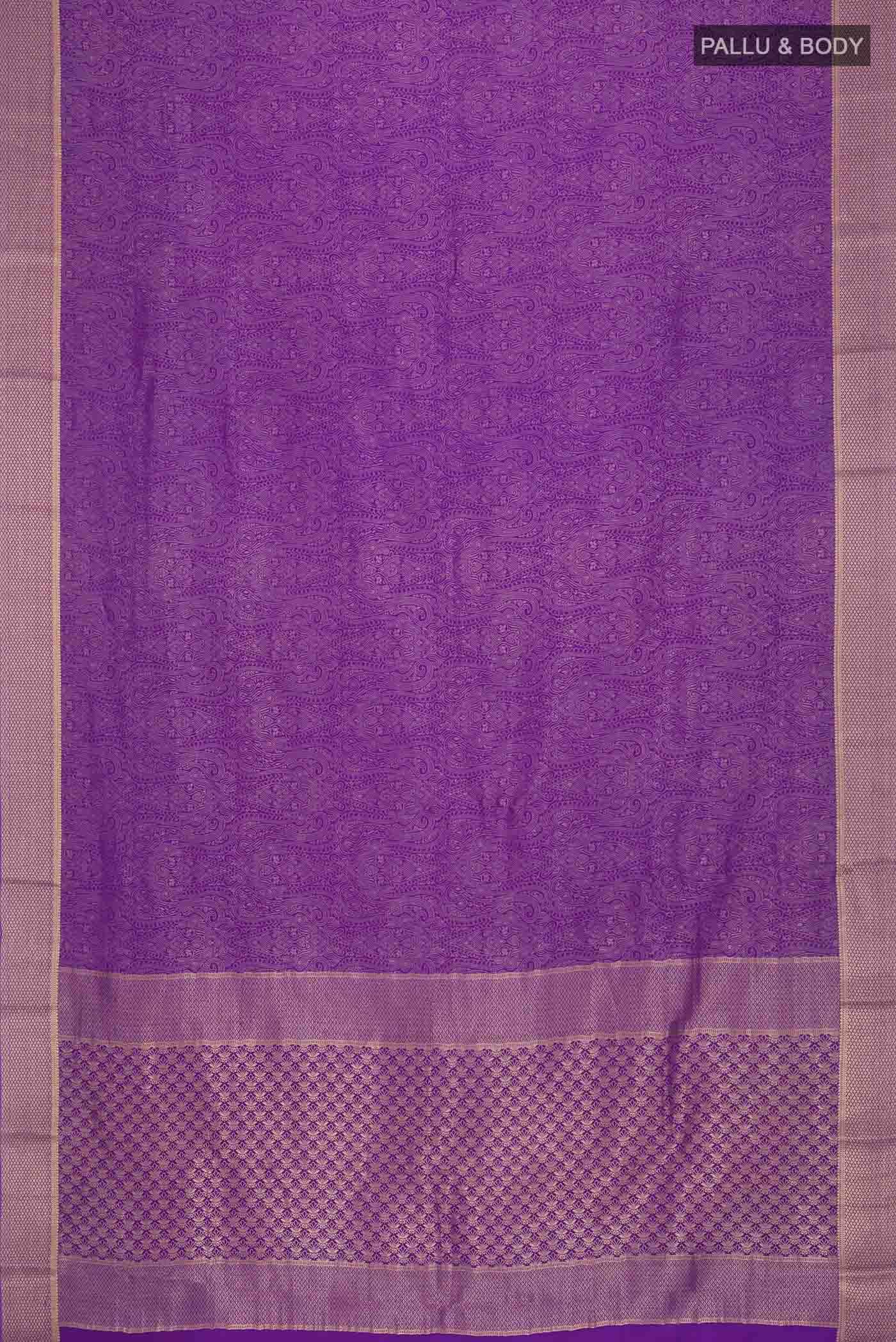 Lavender Mysore Crepe Saree