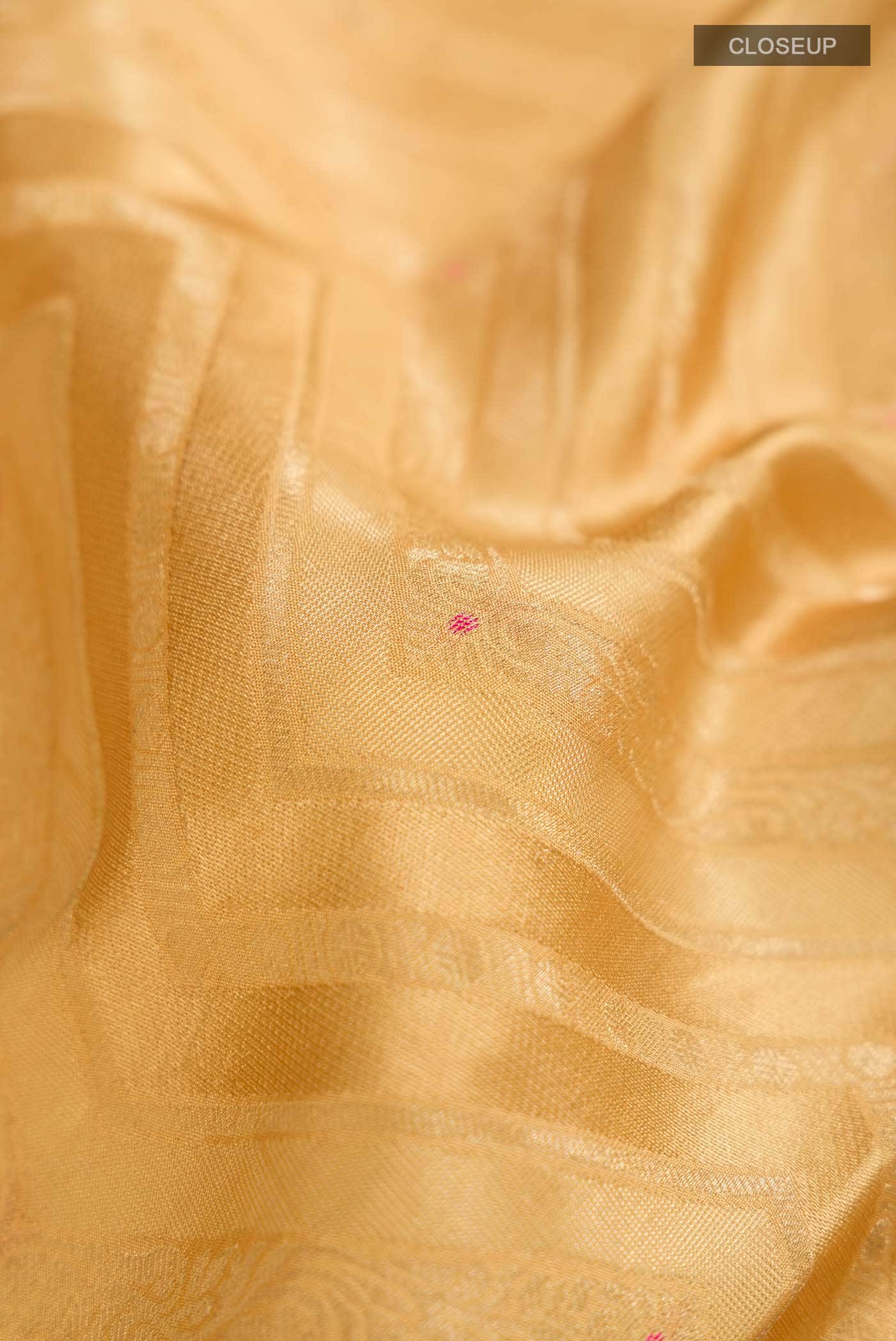 Yellow Mysore Crepe Saree