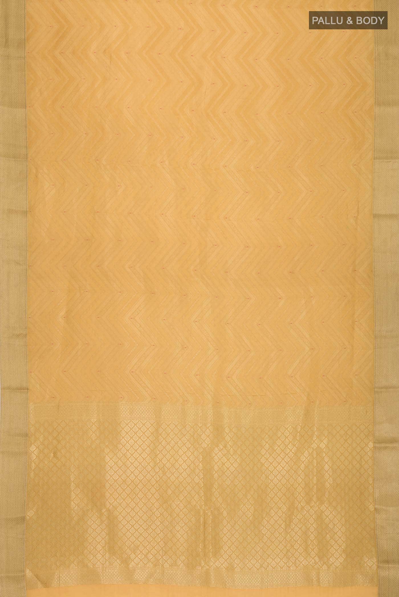 Yellow Mysore Crepe Saree