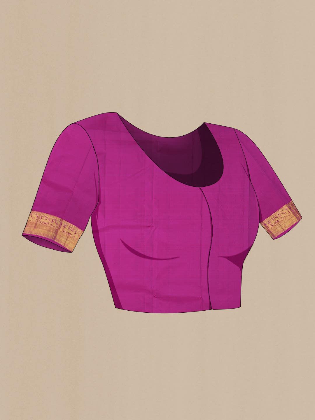 Pure Silk Pure Zari Magenta Kanchipuram Saree