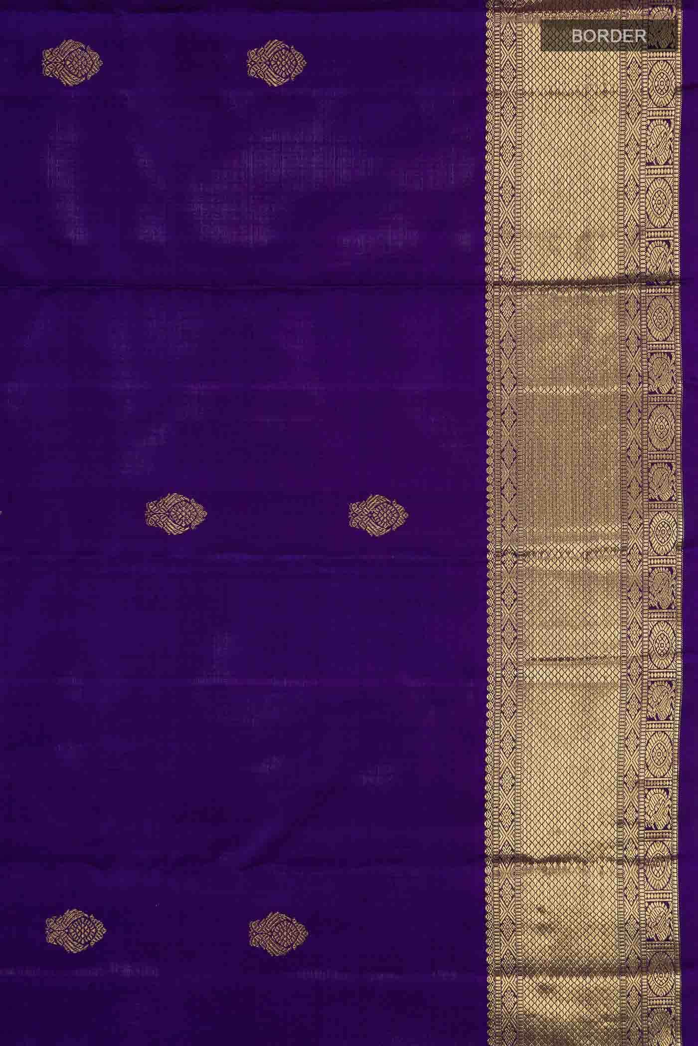 Pure Silk Pure Zari Violet Kanchipuram Saree