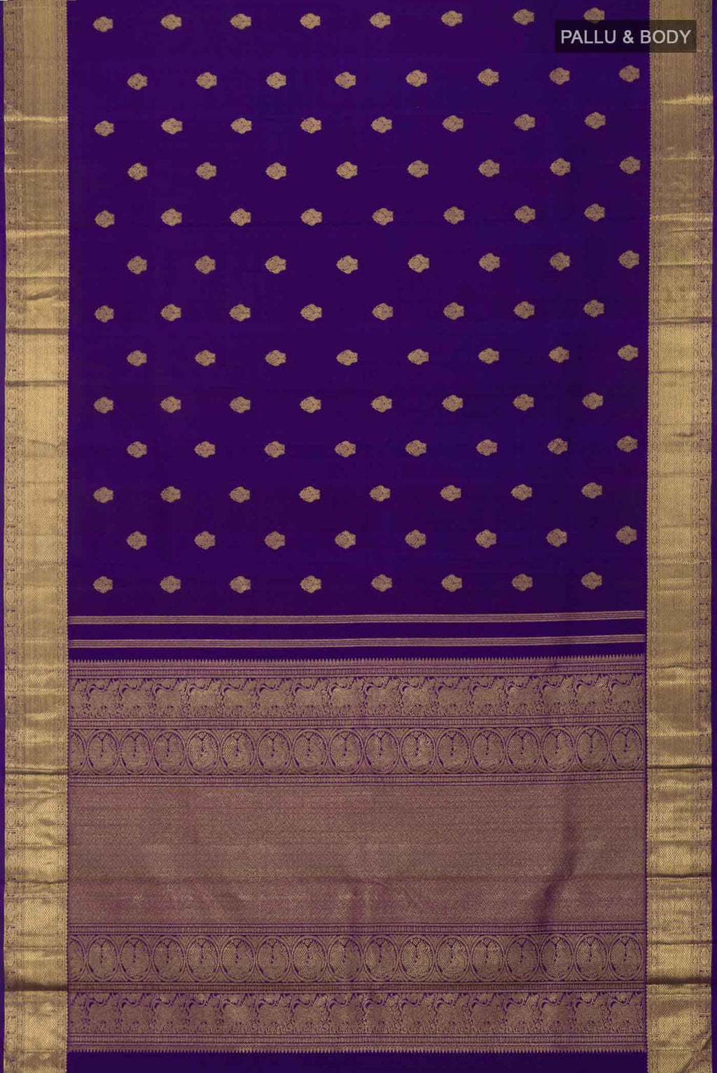 Pure Silk Pure Zari Violet Kanchipuram Saree