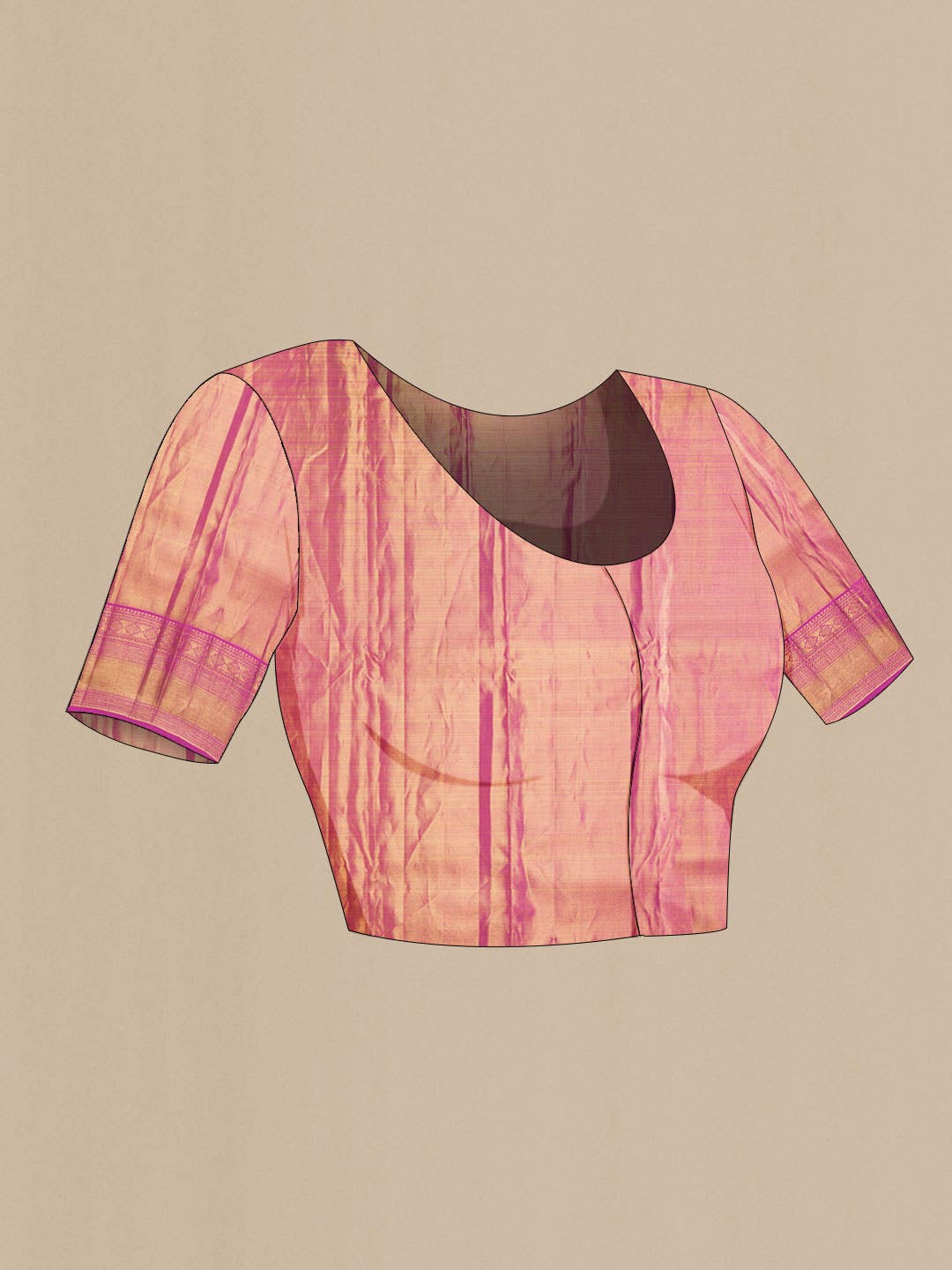 Pink Kanchipuram Tissue Silk Saree