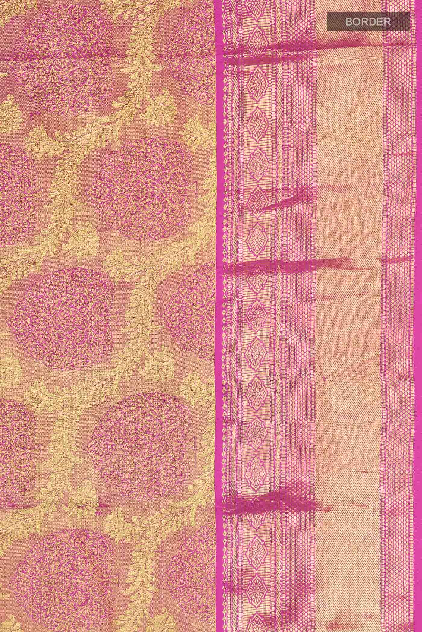 Pink Kanchipuram Tissue Silk Saree