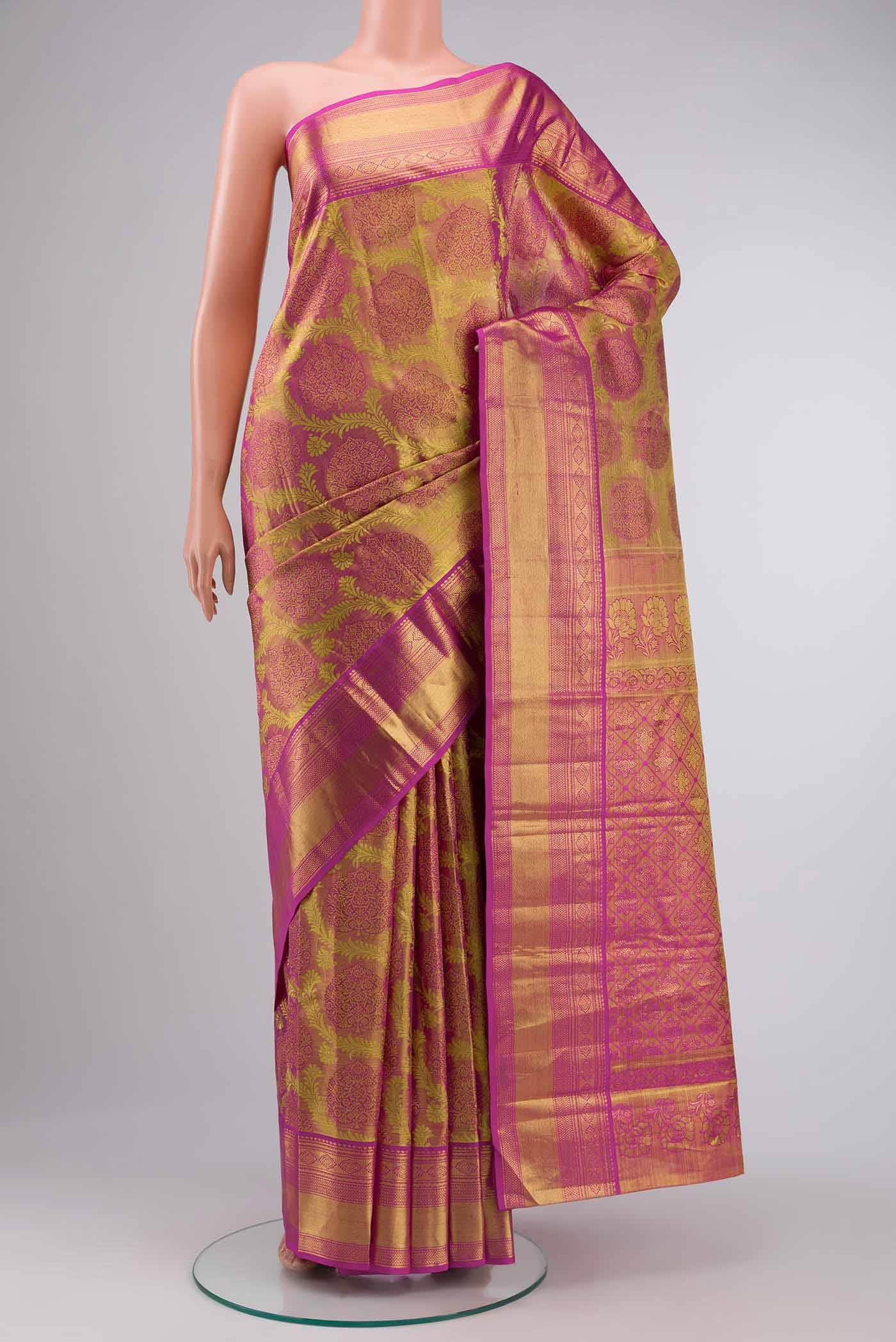 Pink Kanchipuram Tissue Silk Saree
