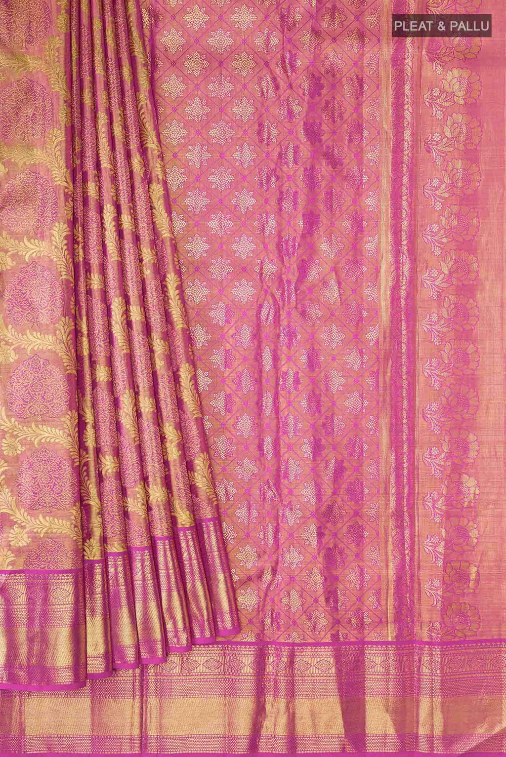 Pink Kanchipuram Tissue Silk Saree