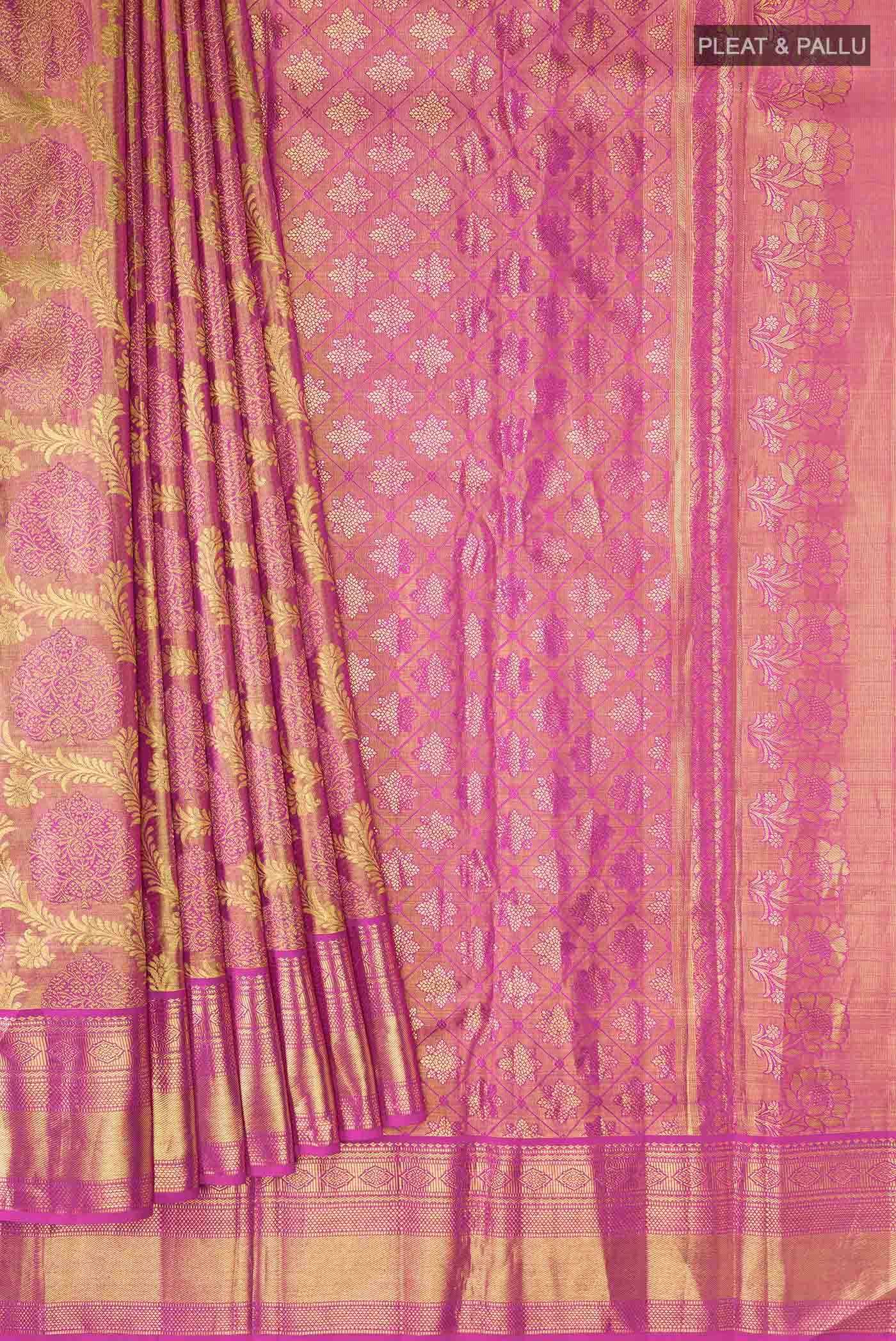 Pink Kanchipuram Tissue Silk Saree
