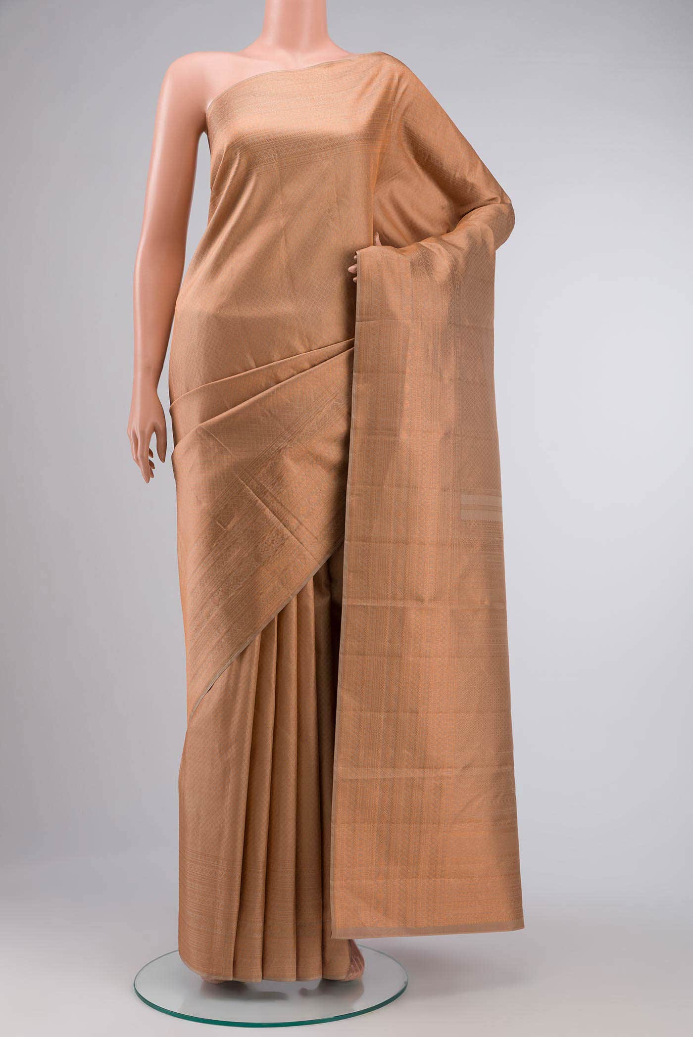 Beige Kanchipuram Silk Saree