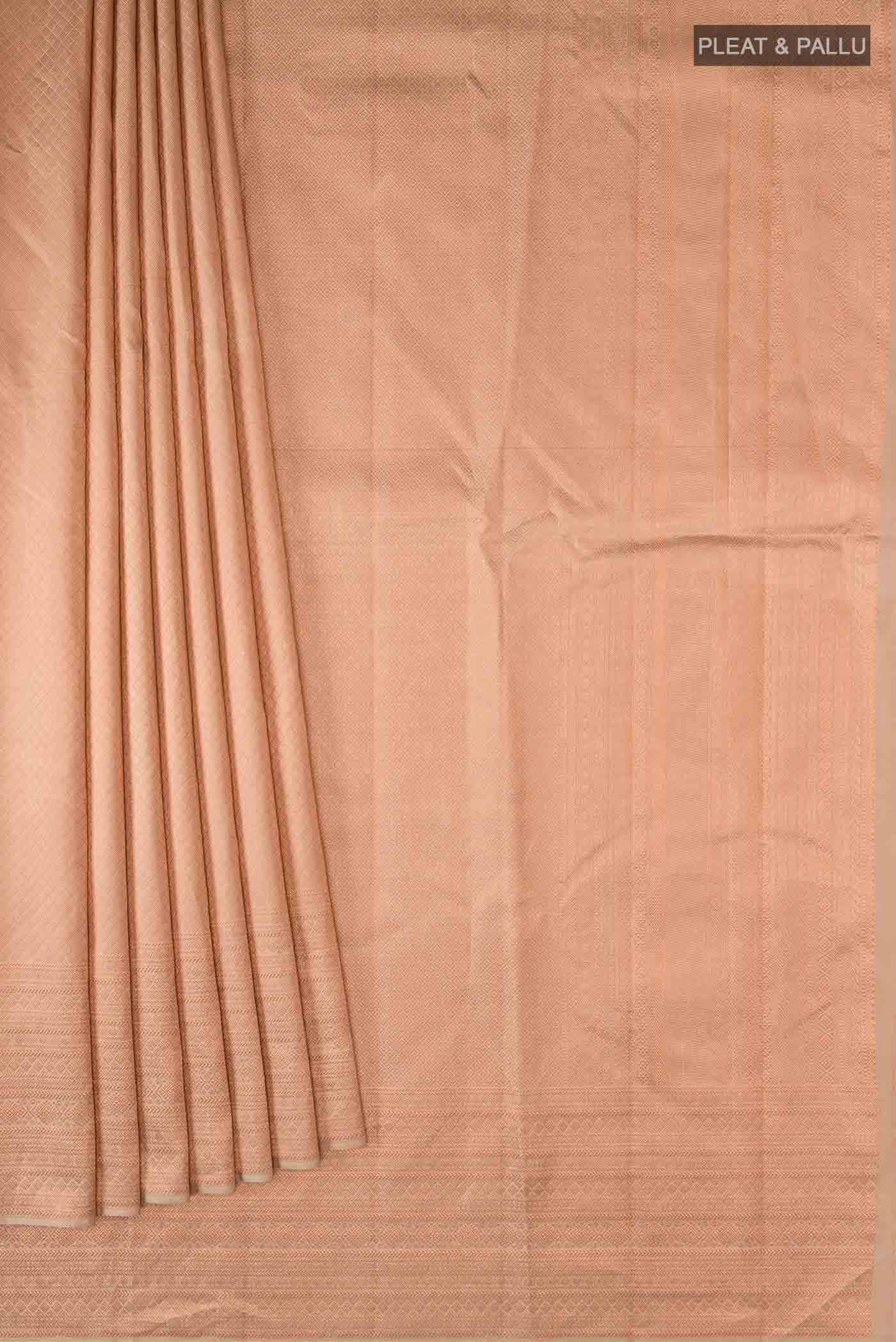 Beige Kanchipuram Silk Saree