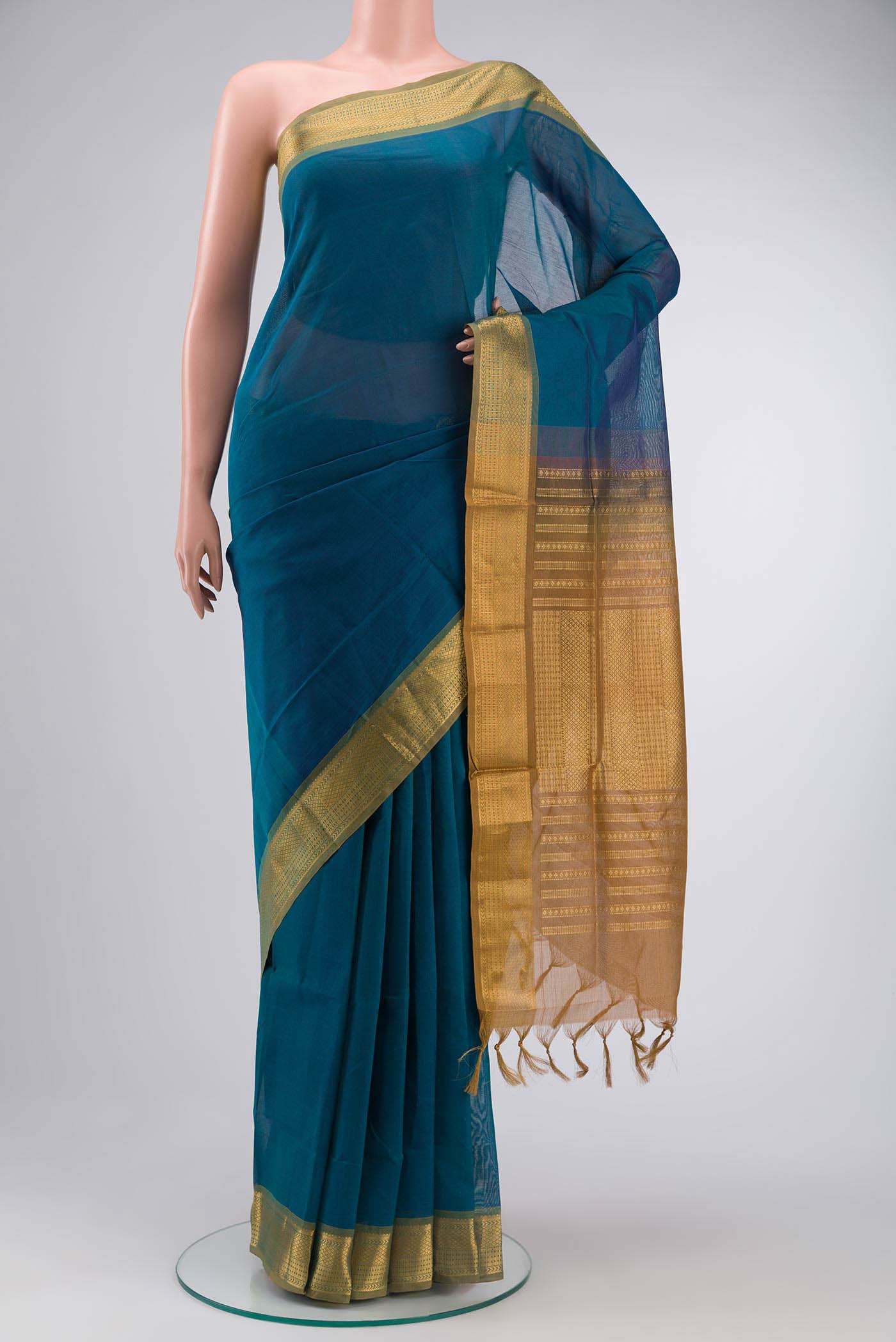 Blue Silk Cotton Saree