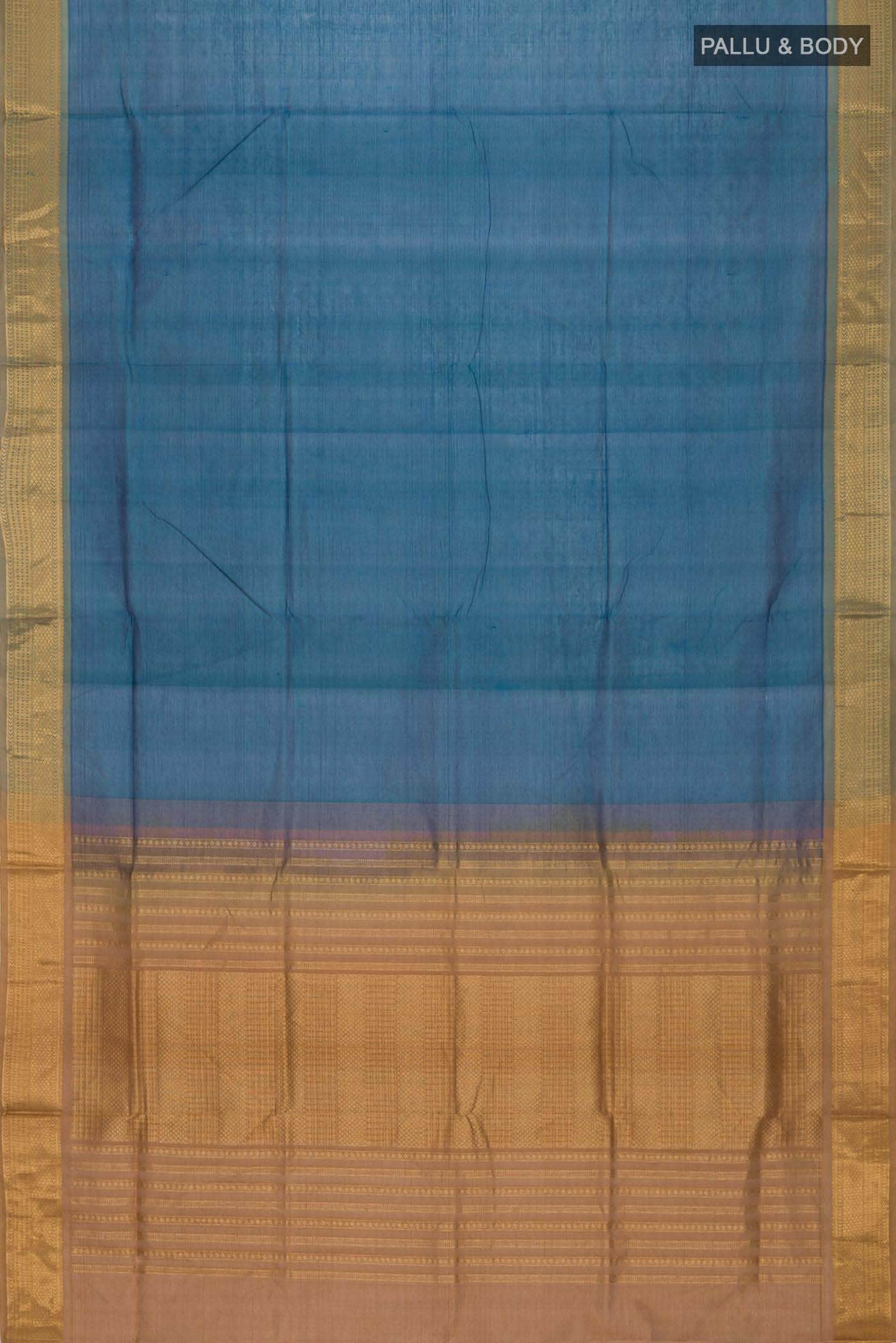 Blue Silk Cotton Saree