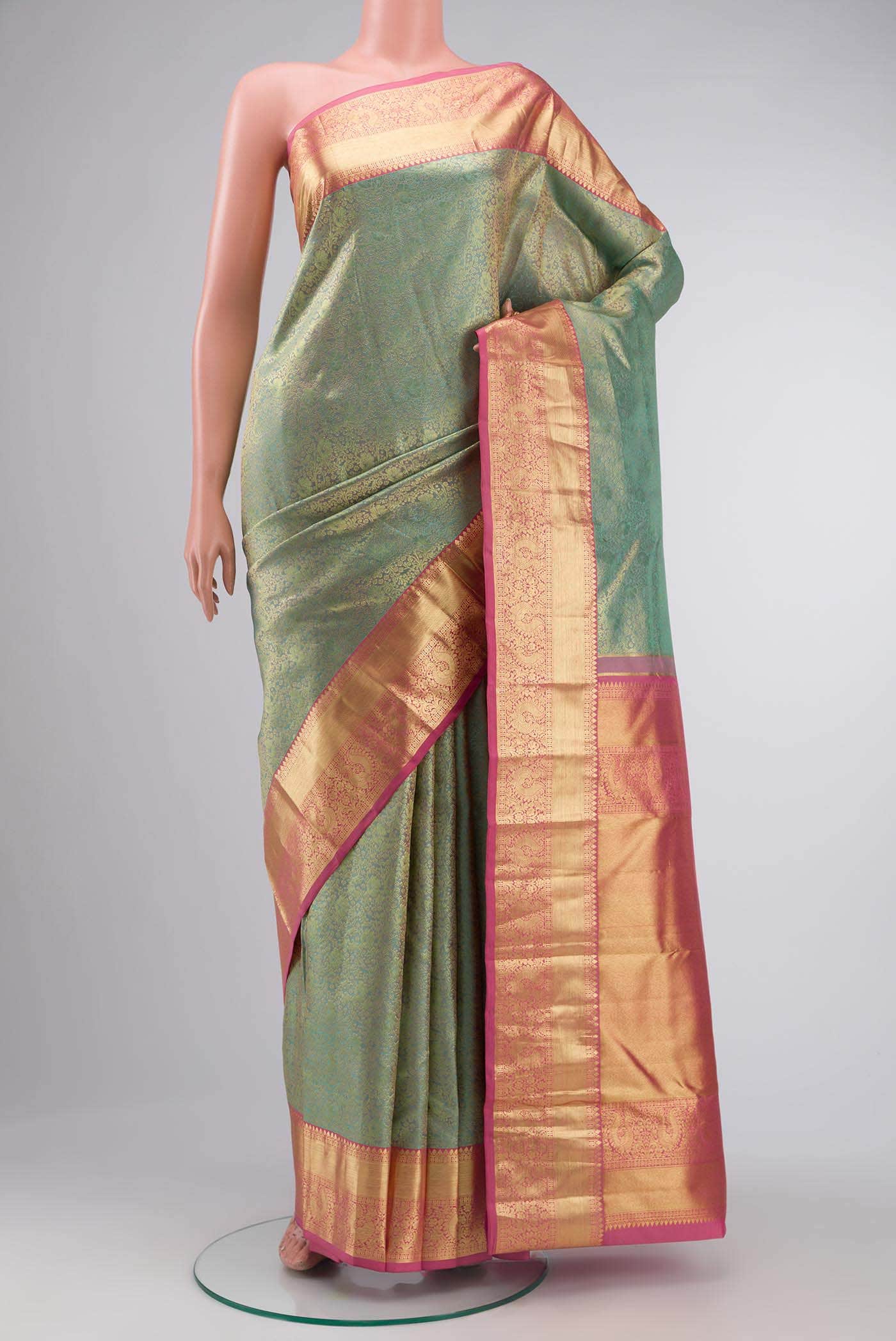 Light Green Kanchipuram Silk Saree