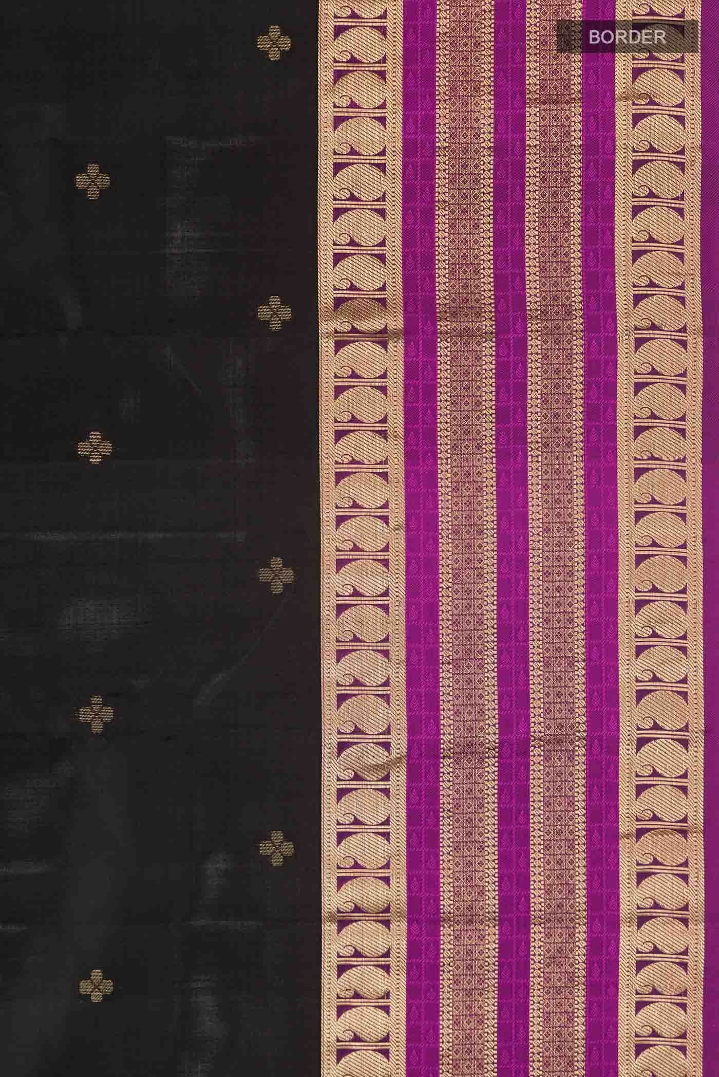 Black Kanchipuram Silk Saree