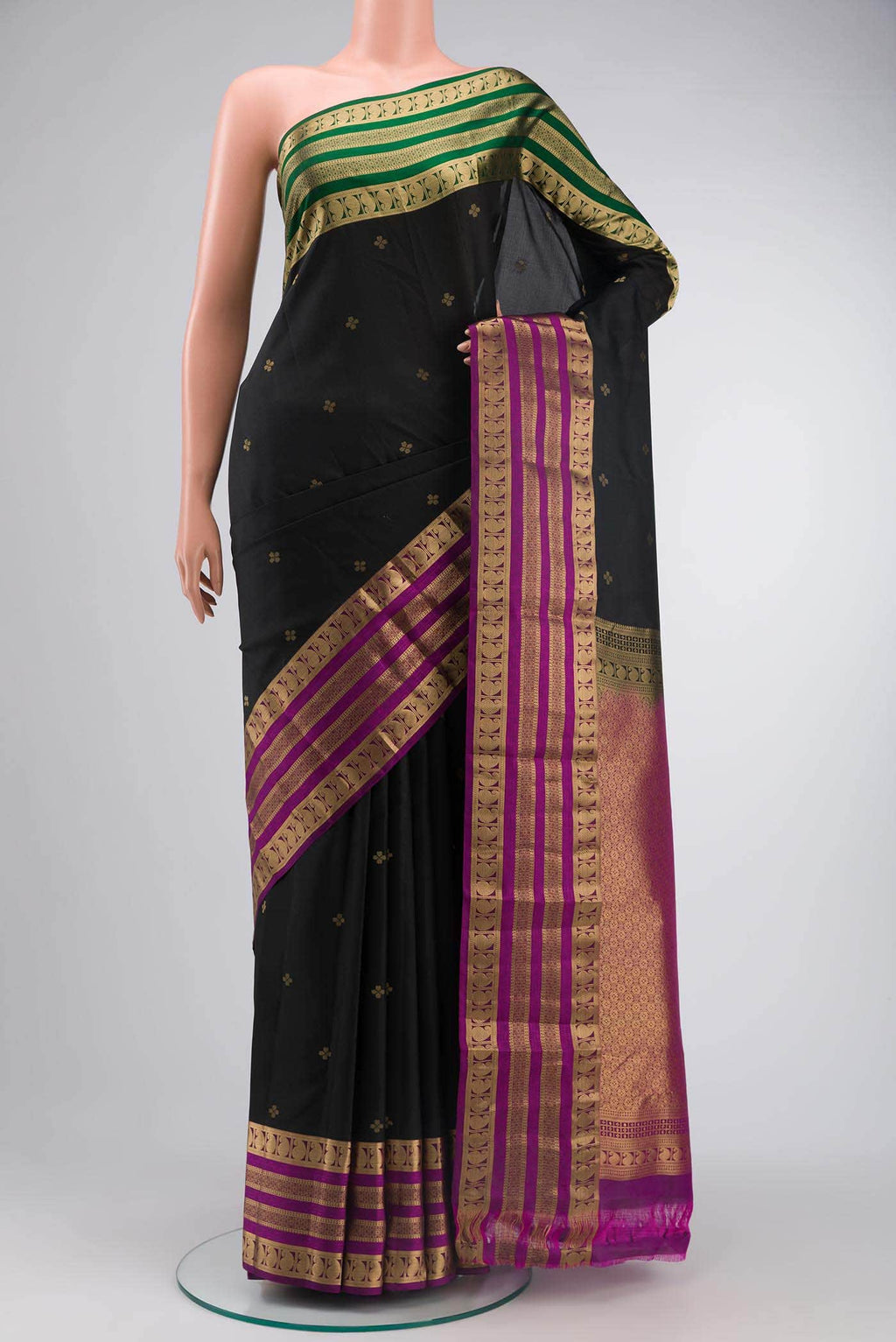 Black Kanchipuram Silk Saree