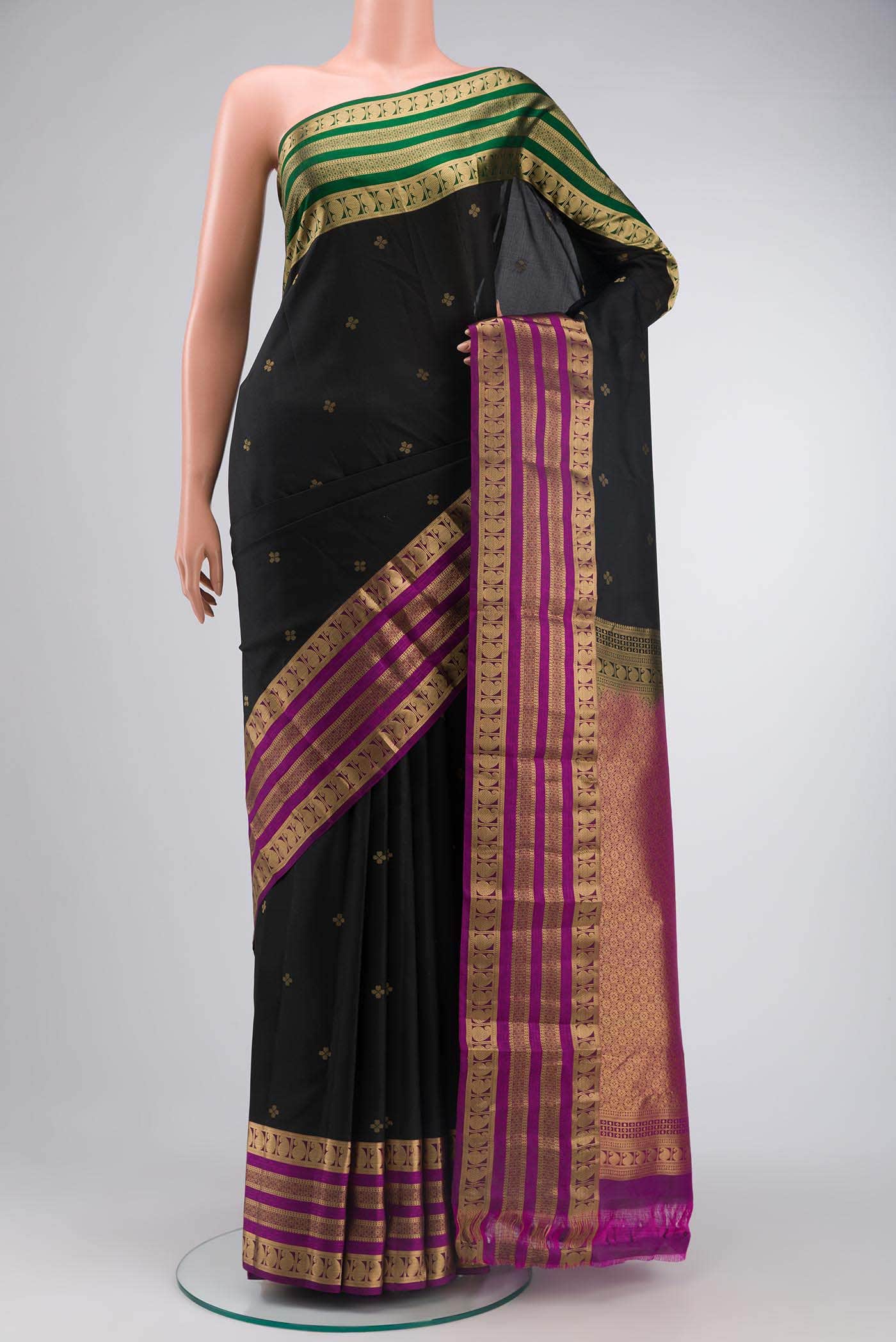 Black Kanchipuram Silk Saree