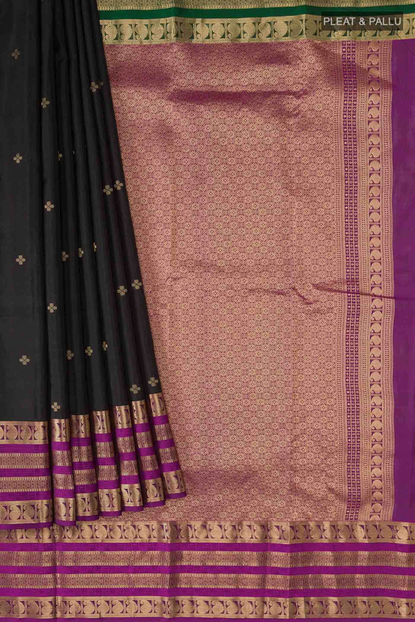 Black Kanchipuram Silk Saree