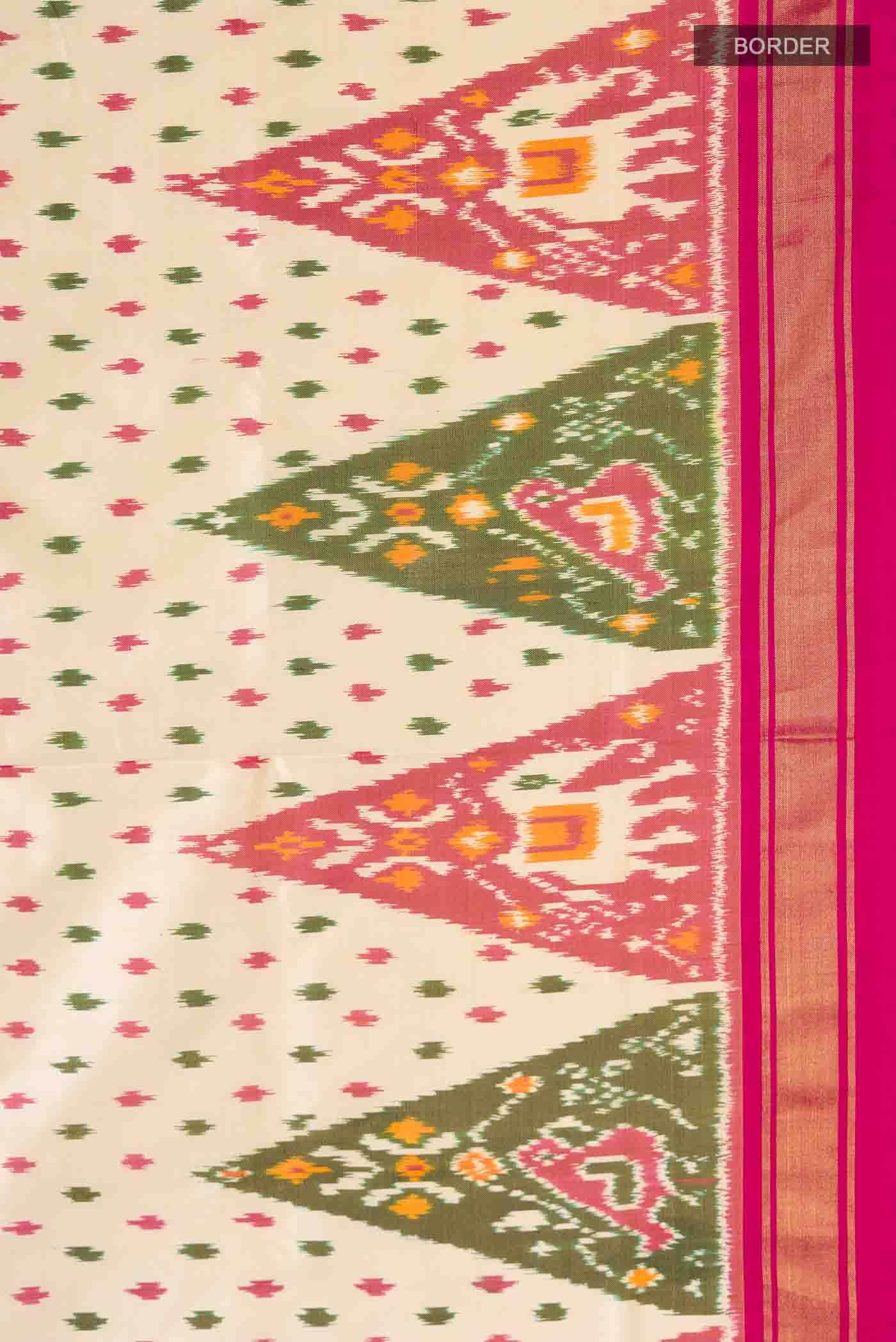 Beige Pochampally Silk Saree