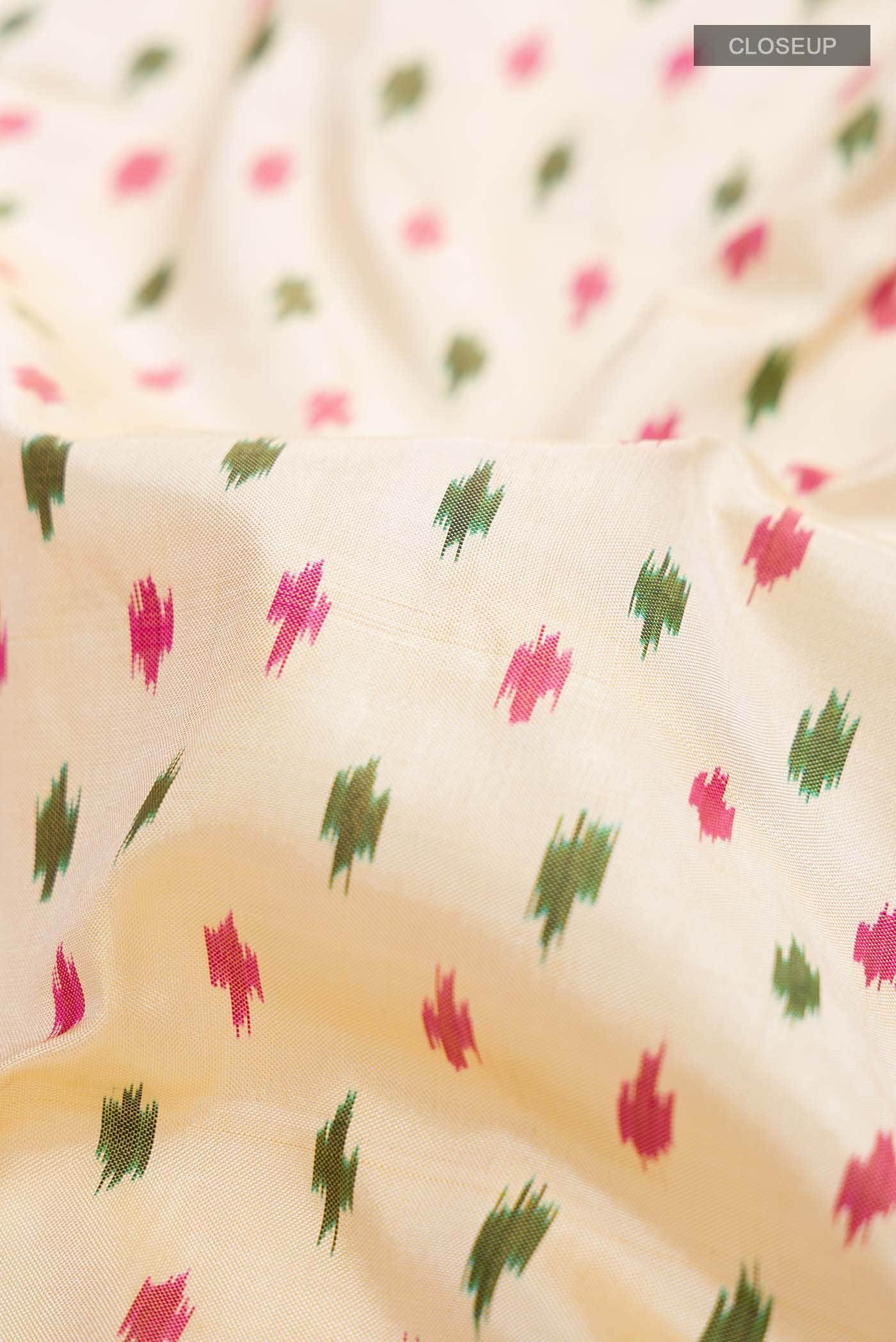 Beige Pochampally Silk Saree
