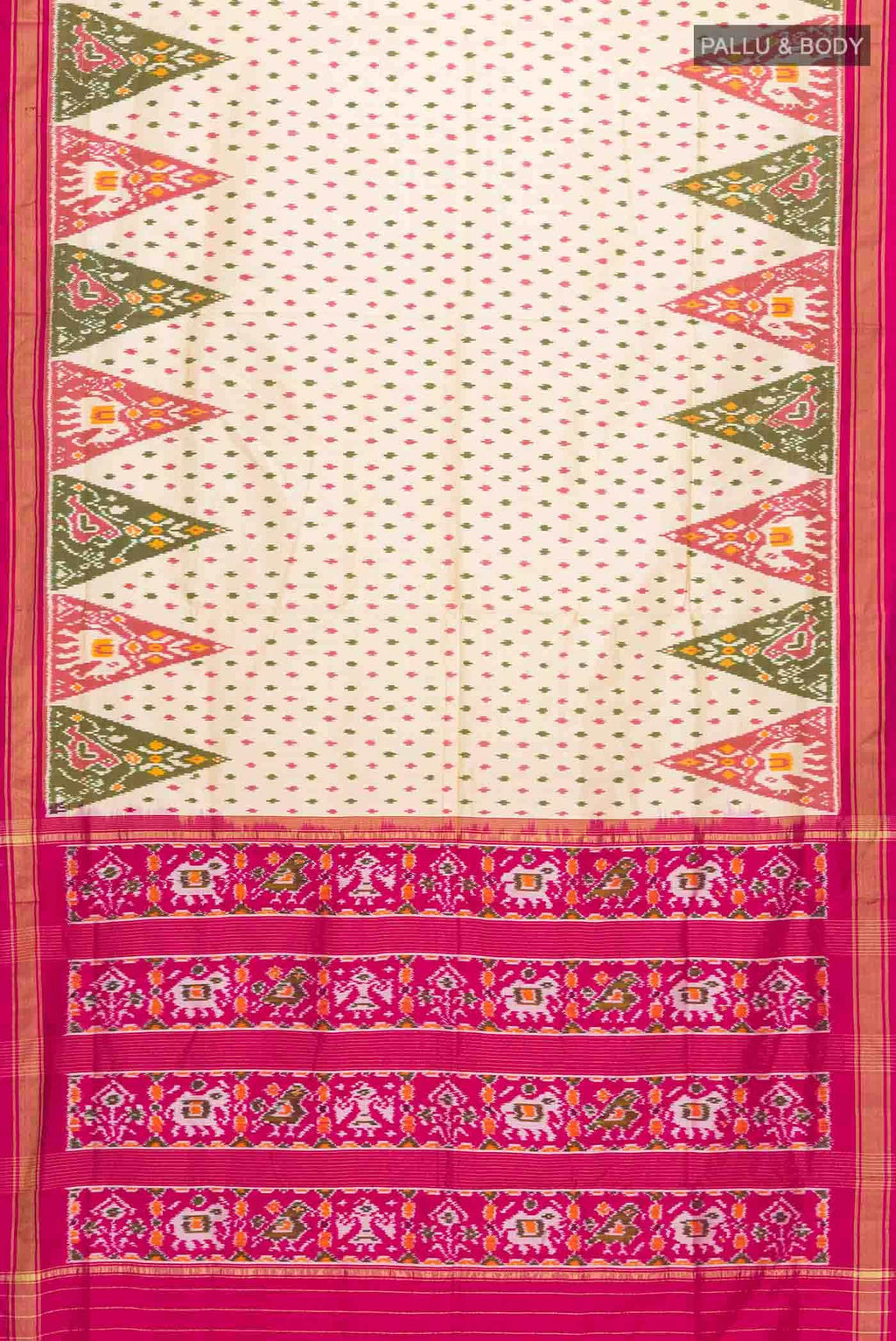Beige Pochampally Silk Saree