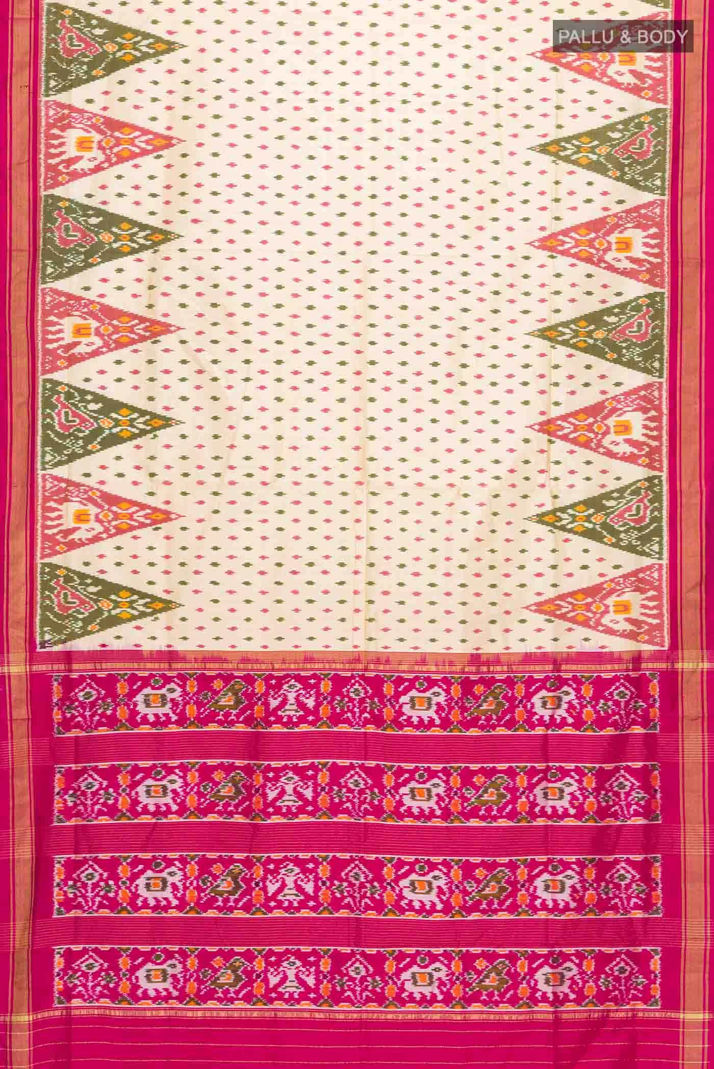 Beige Pochampally Silk Saree