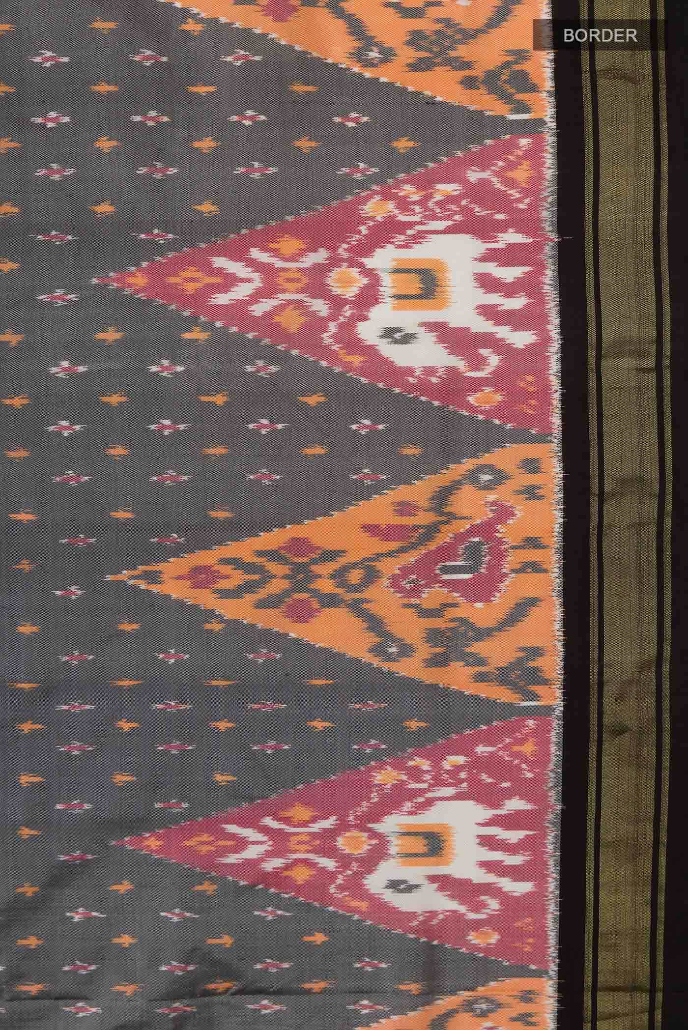 Grey Pochampally Silk Saree