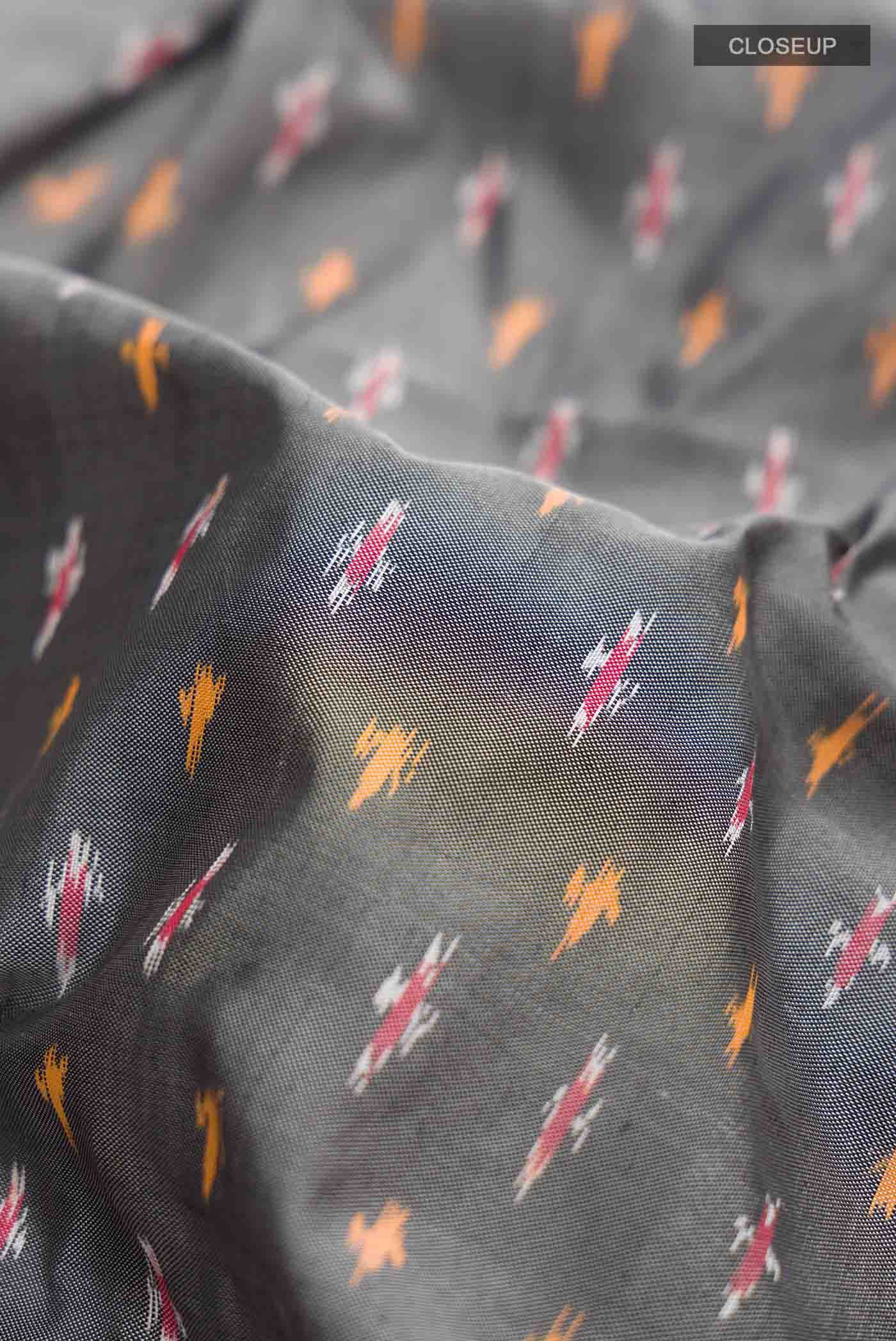 Grey Pochampally Silk Saree