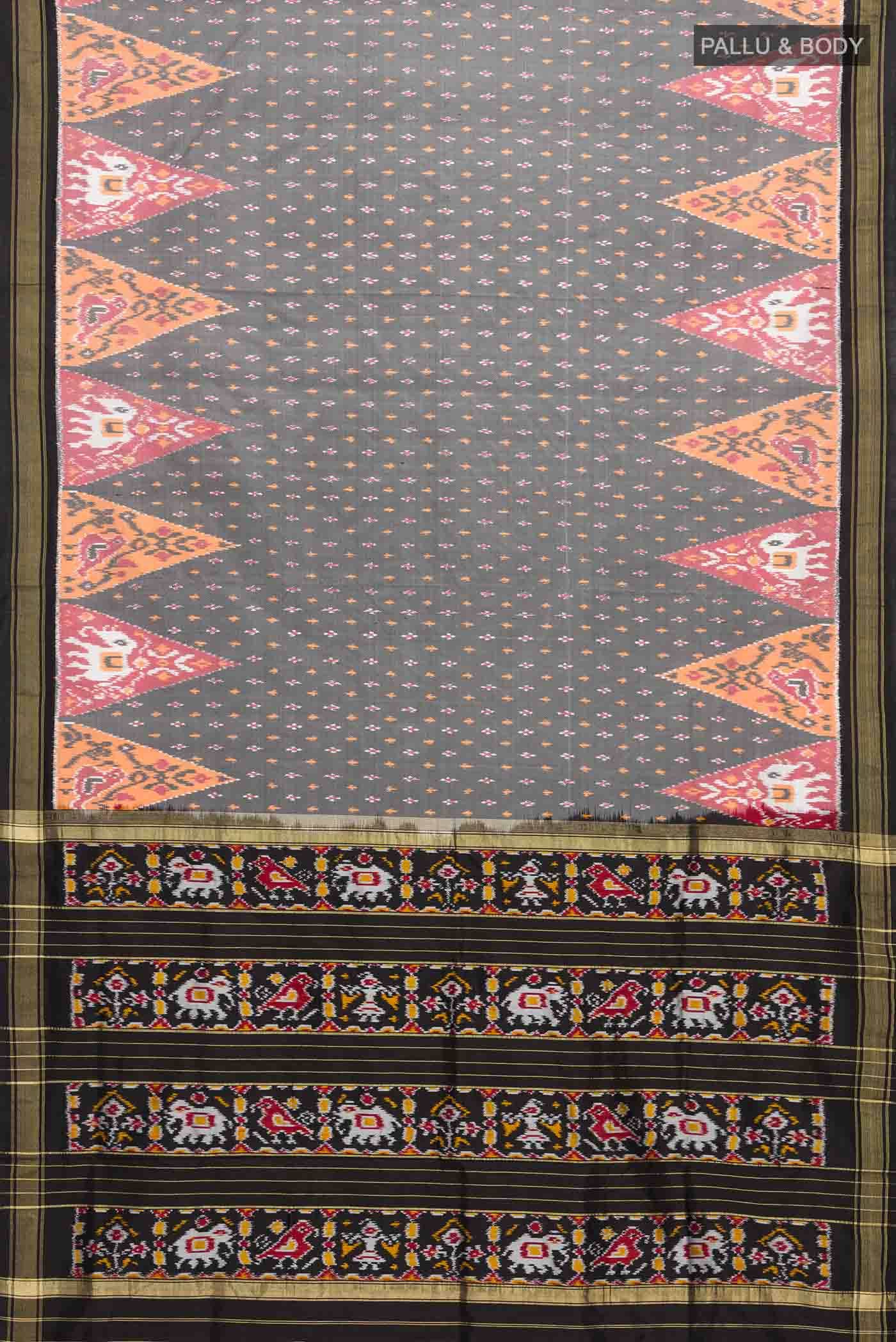 Grey Pochampally Silk Saree