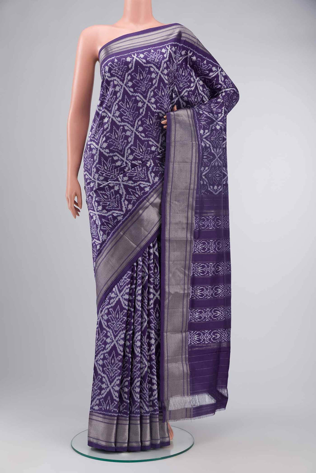 Violet Pochampally Silk Saree